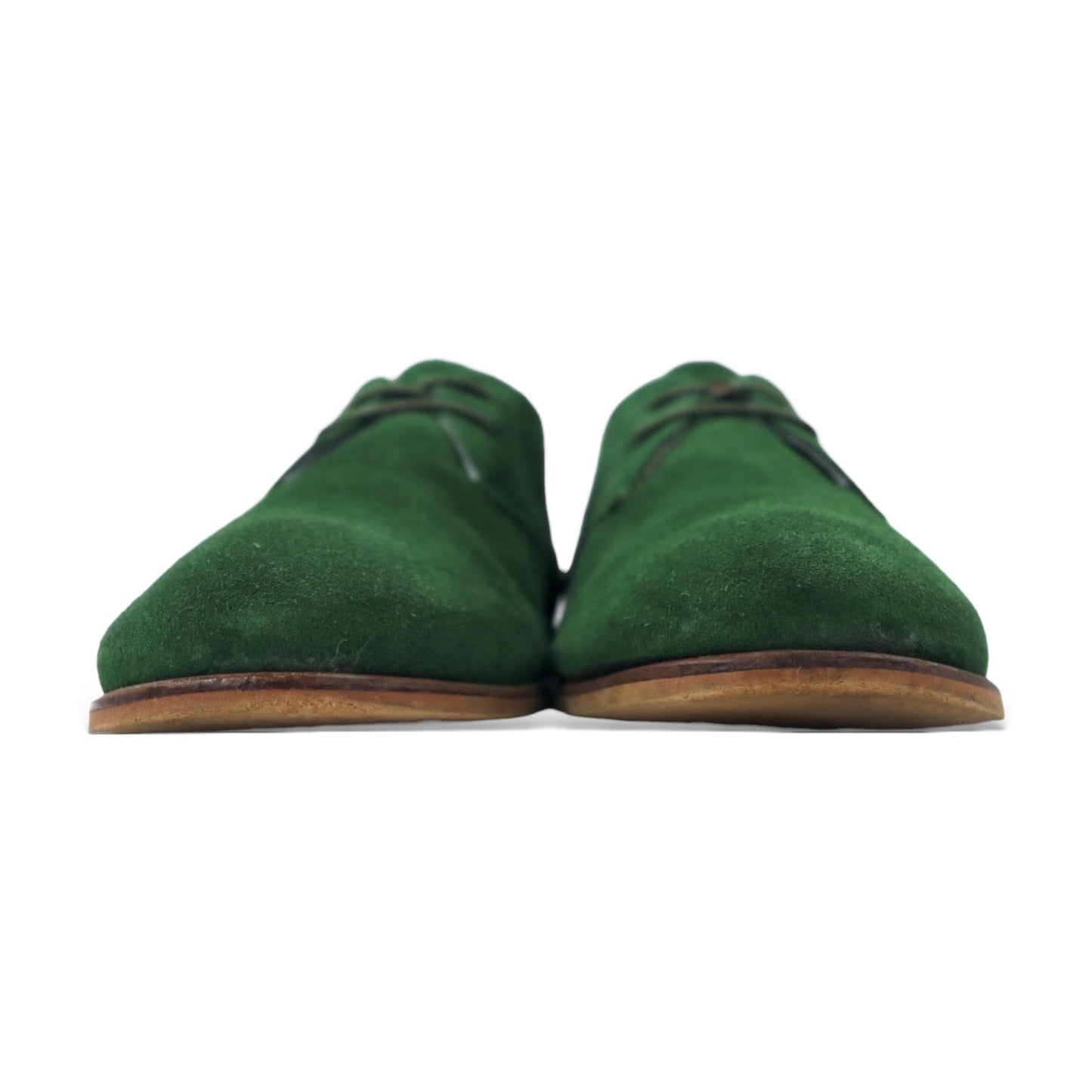 TOMMY HILFIGER ADAM 2A Suede Derby Dress Shoes, Size 27.5cm, Green Leather Plain Toe