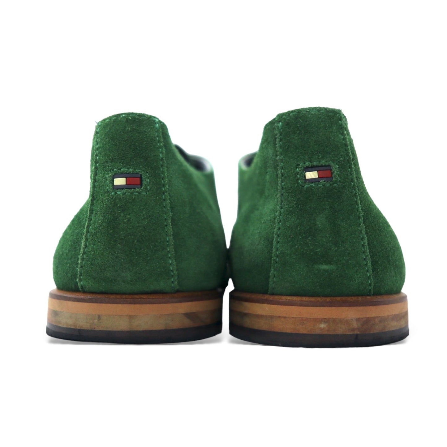 TOMMY HILFIGER ADAM 2A Suede Derby Dress Shoes, Size 27.5cm, Green Leather Plain Toe