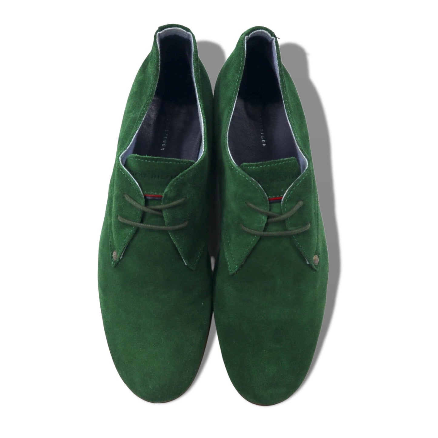 TOMMY HILFIGER ADAM 2A Suede Derby Dress Shoes, Size 27.5cm, Green Leather Plain Toe