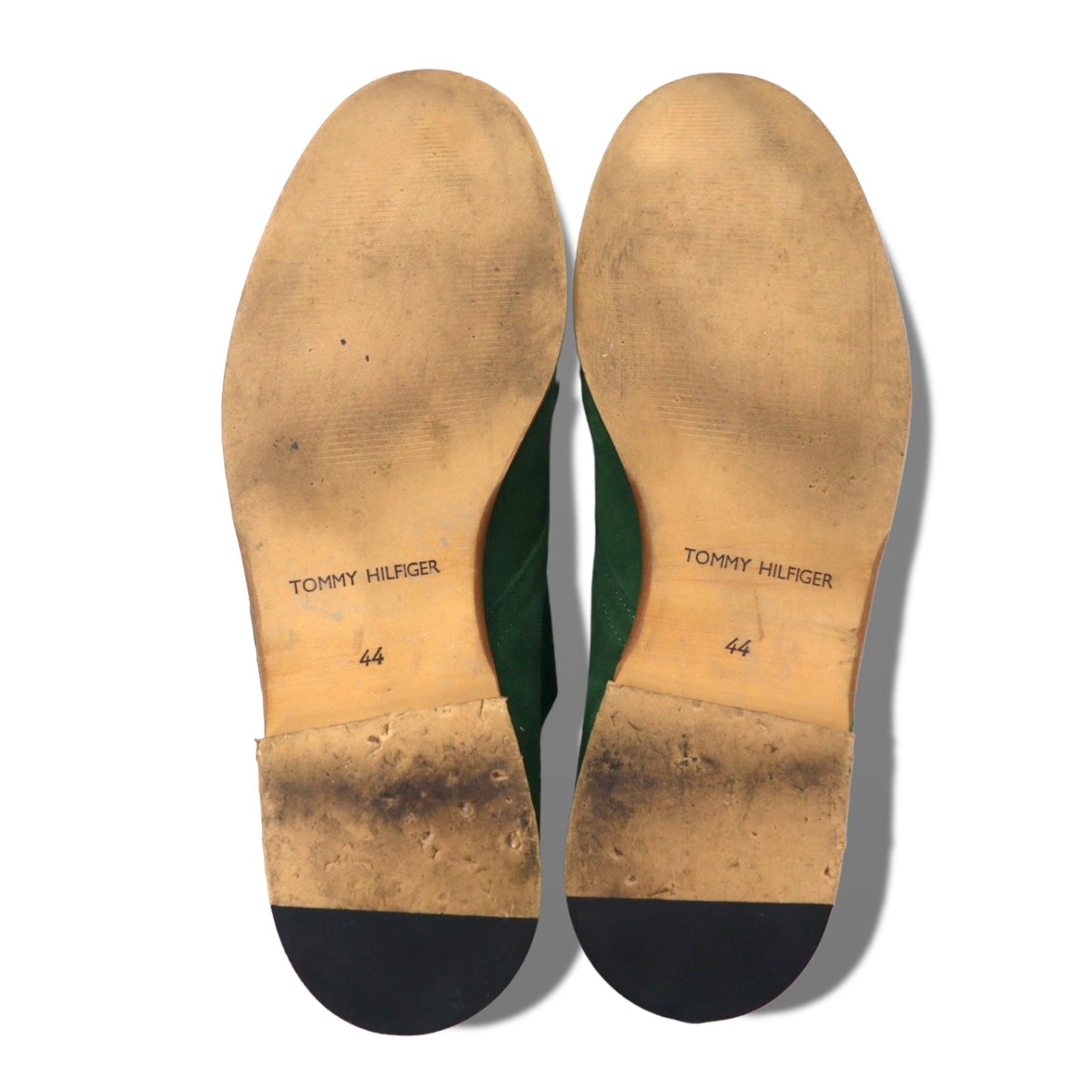 TOMMY HILFIGER ADAM 2A Suede Derby Dress Shoes, Size 27.5cm, Green Leather Plain Toe
