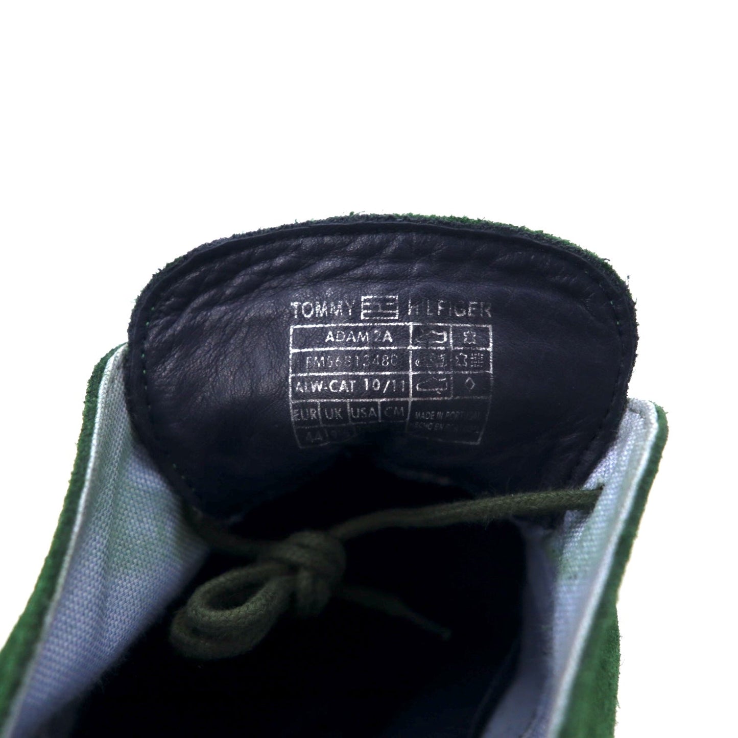 TOMMY HILFIGER ADAM 2A Suede Derby Dress Shoes, Size 27.5cm, Green Leather Plain Toe