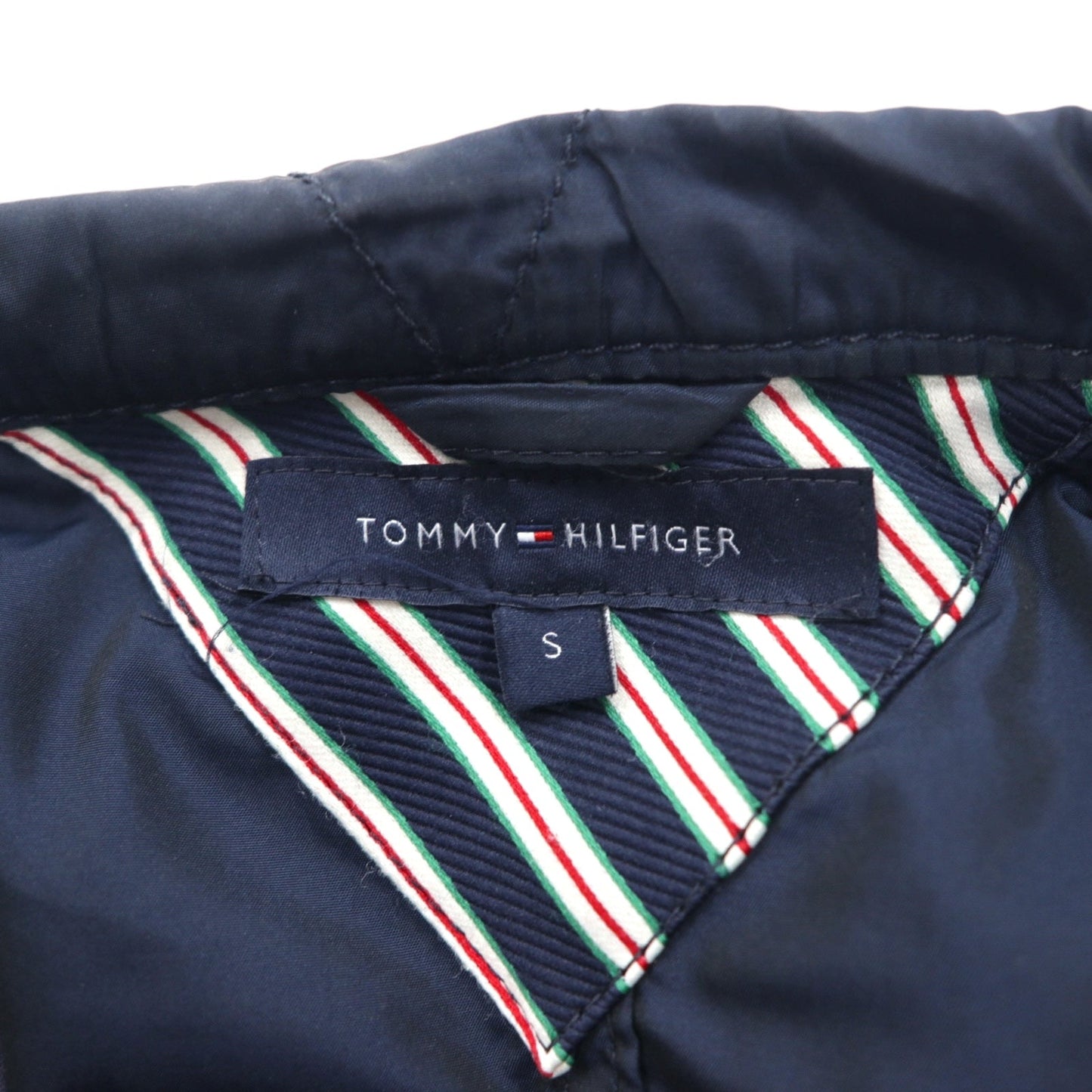 TOMMY HILFIGER 00s Mod Coat Field Parka, Size S, Drawcord, Detachable Hood, Double Zip