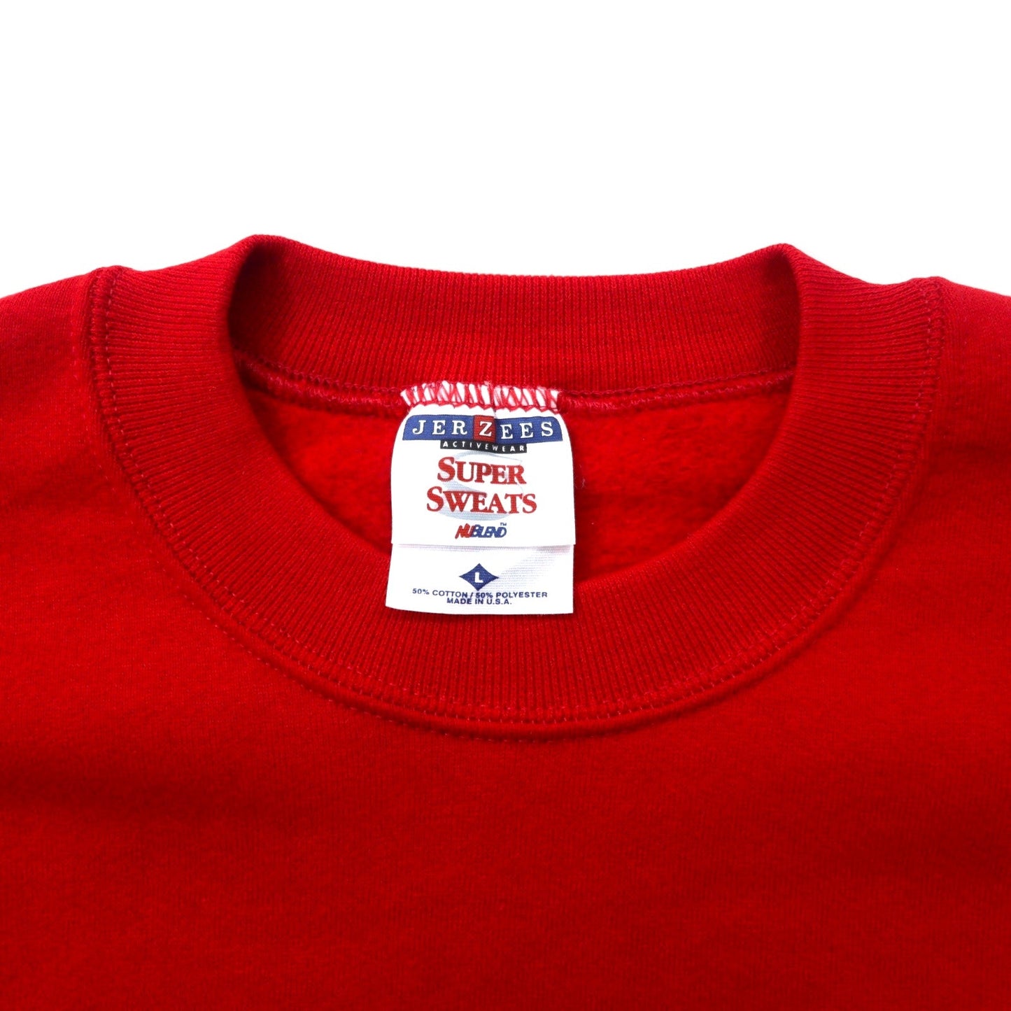 JERZEES USA Made 90s Super Sweats College Embroidered Sweatshirt, Size L, Red, Cotton, Fleece-Lined, Russell Elementary School