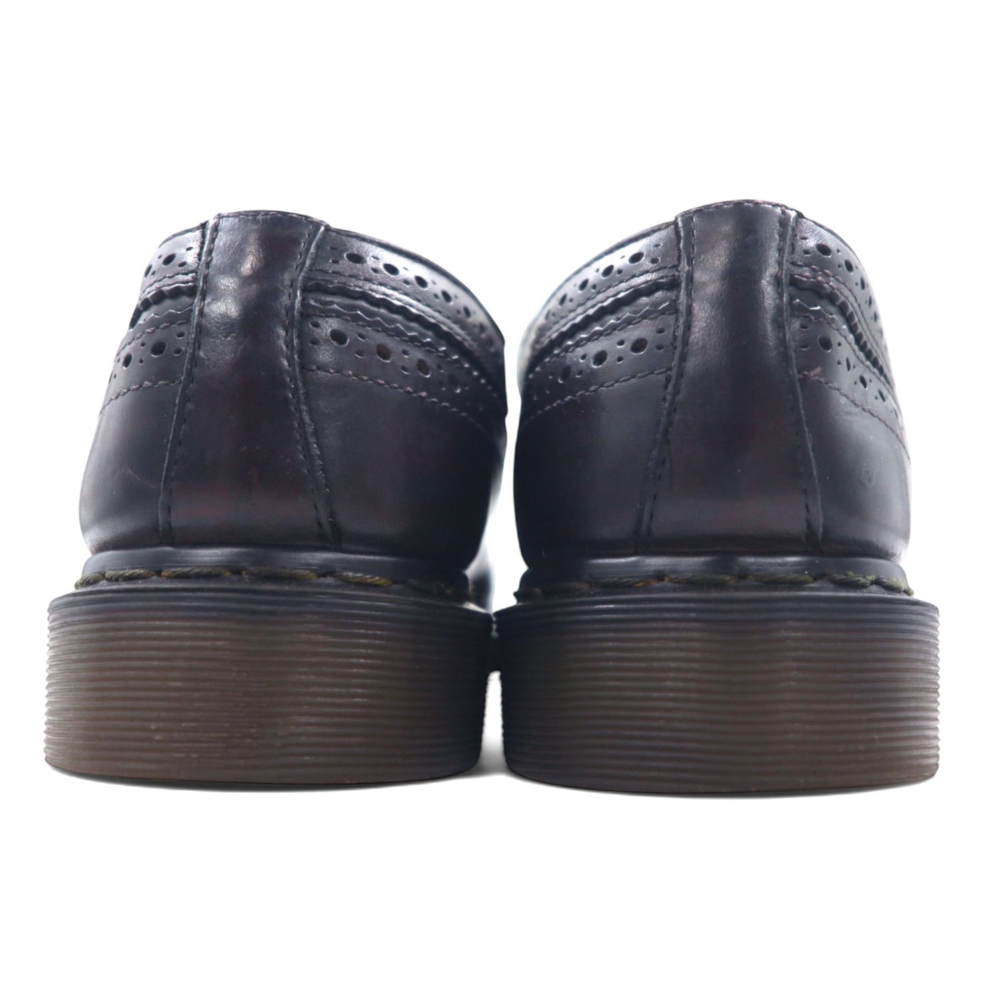 Dr. Martens Full Brogue Wingtip Dress Shoes, Size 29cm, Brown Leather with Medallion Detail, 3989