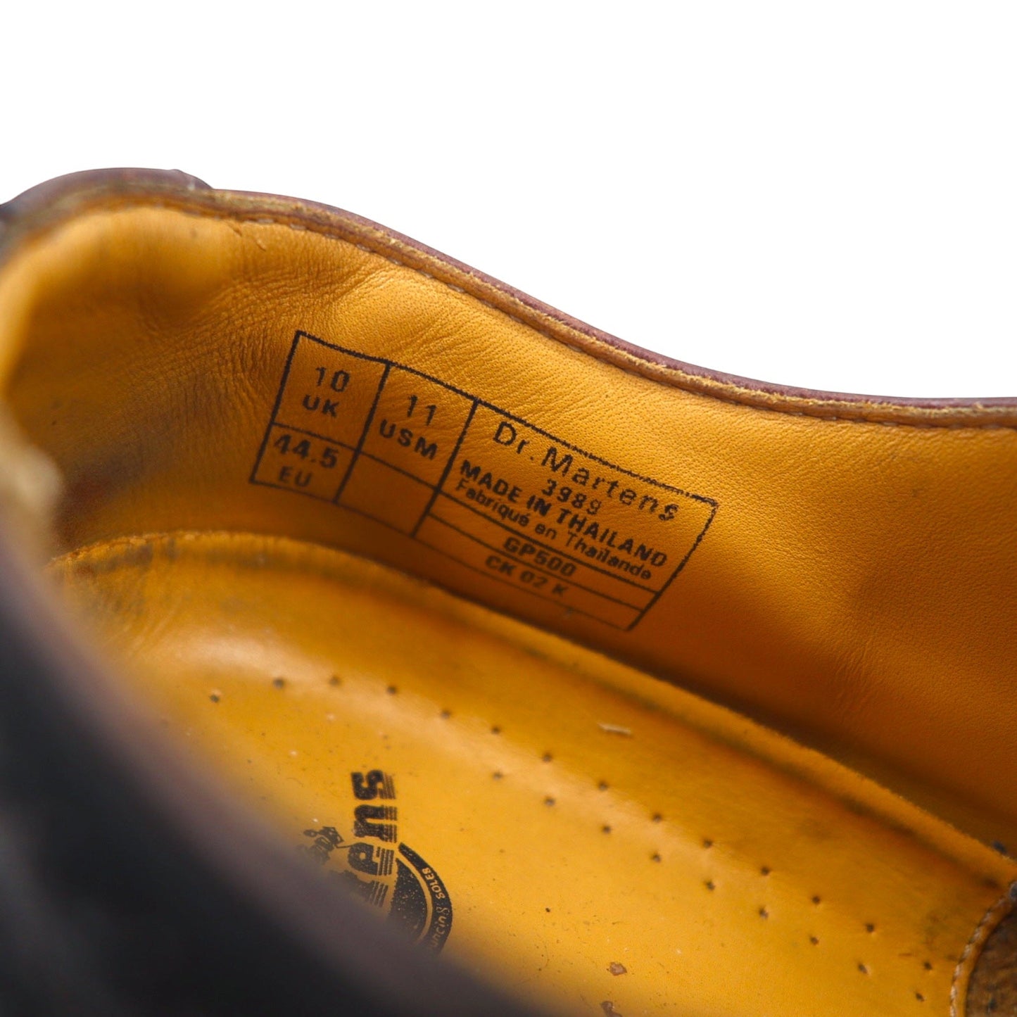 Dr. Martens Full Brogue Wingtip Dress Shoes, Size 29cm, Brown Leather with Medallion Detail, 3989