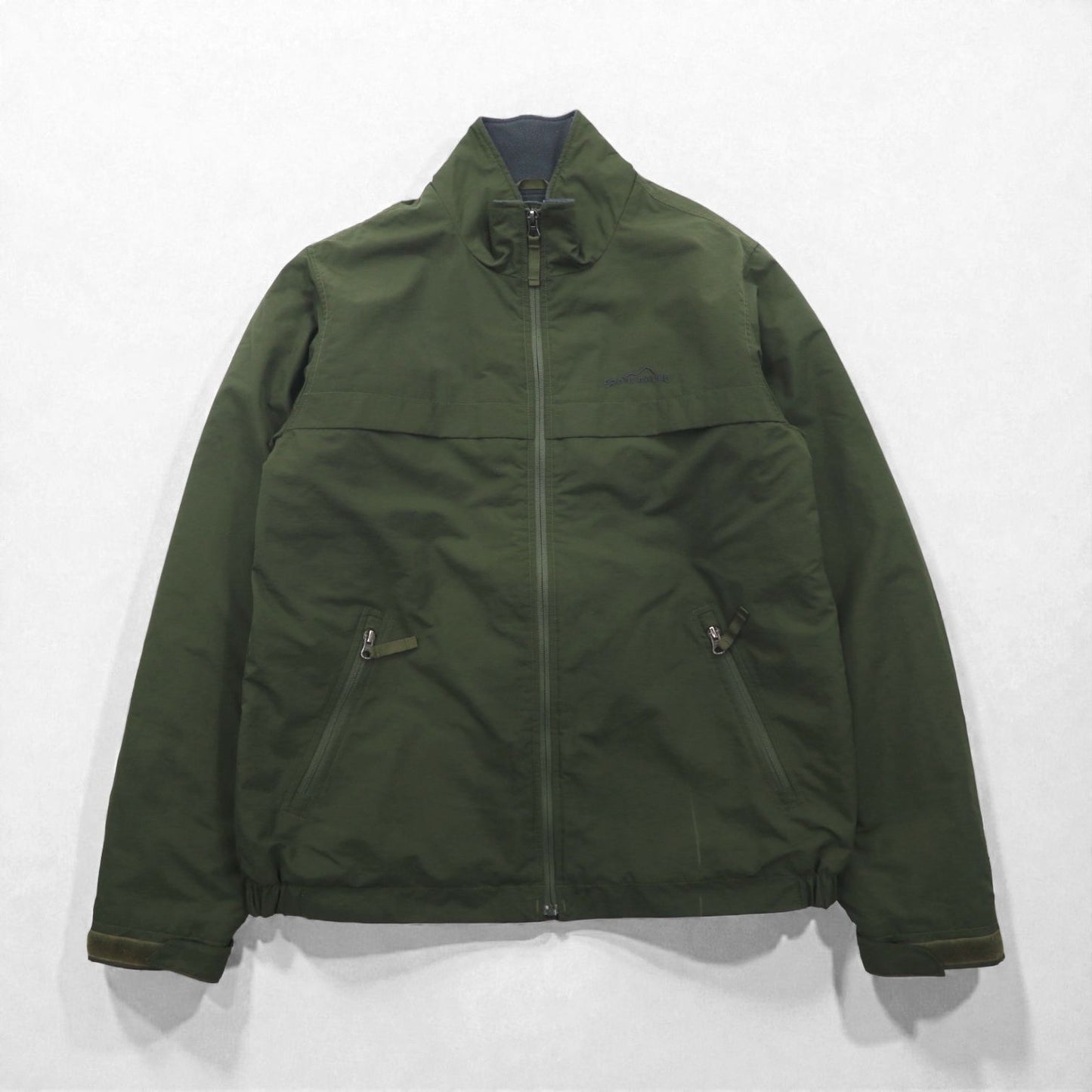 Eddie Bauer フリースライニング 中綿 ナイロンジャケット ブルゾン M カーキ Thermore