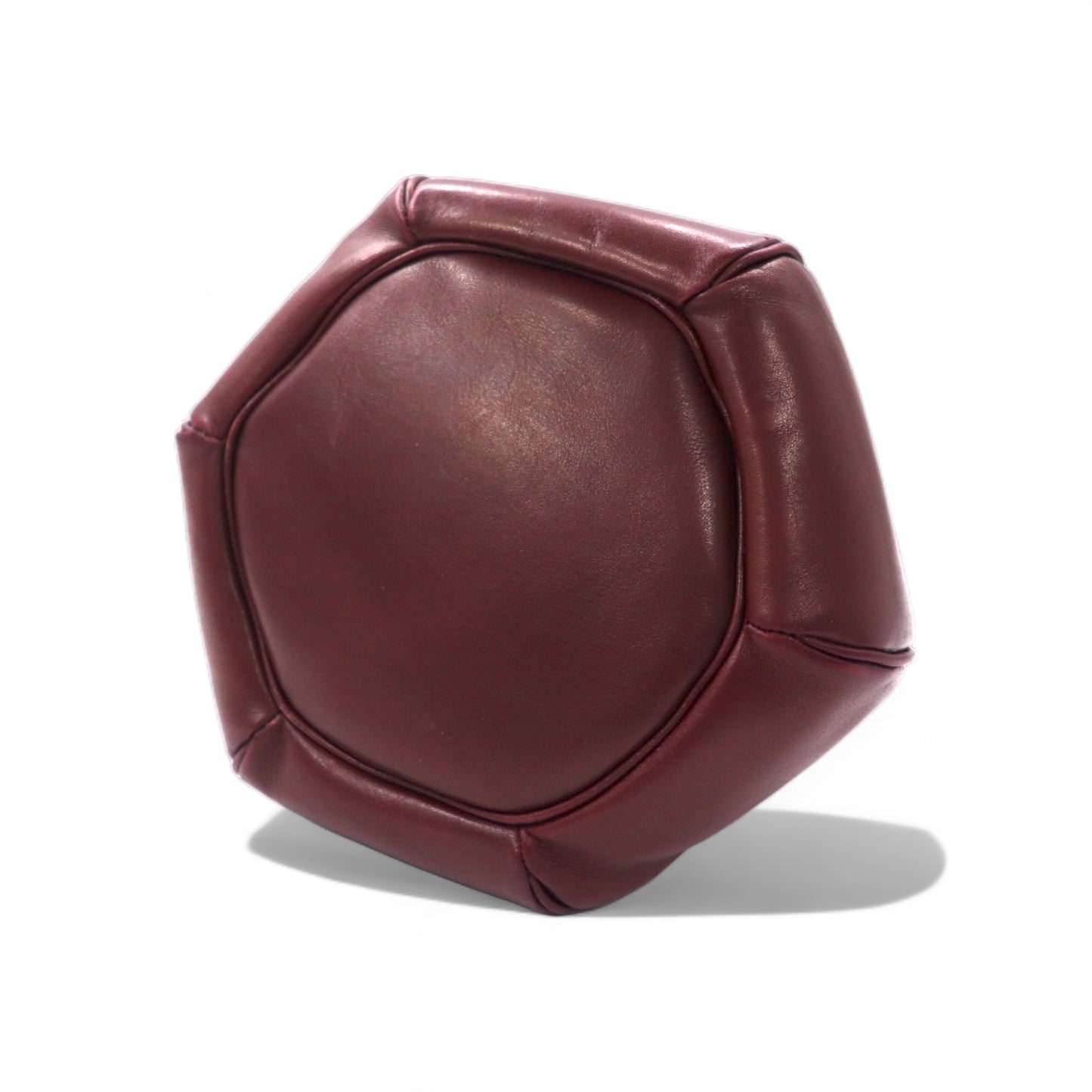 Cartier Old Must Line Drawstring Shoulder Bag, Bordeaux Leather, Vintage