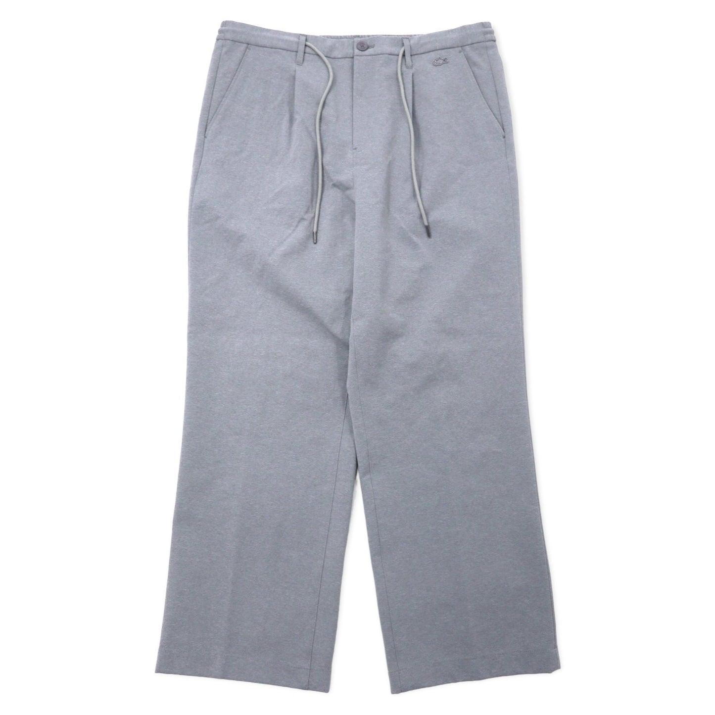 LACOSTE Stretch Straight Trousers, Easy Pants, Size 46, Gray, Polyester, Relaxed Fit, HH073EL