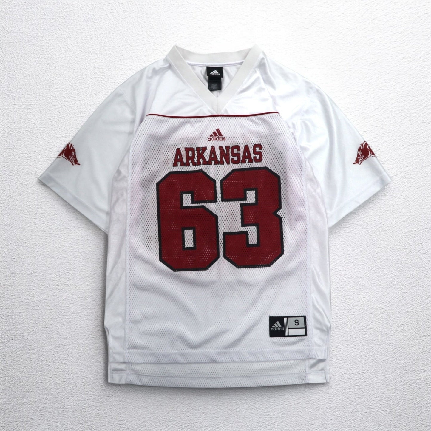 adidas NFL ARKANSAS Game Shirt, Size L, White, Mesh, Polyester, Numbering