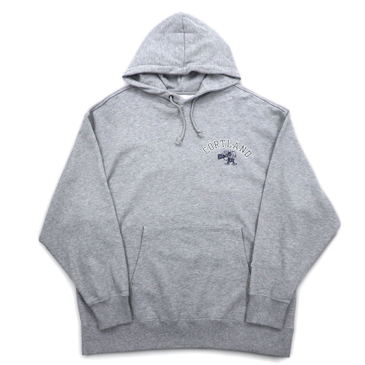 Champion プルオーバー パーカー XL グレー コットン バックプリント CORTLAND C8-U112