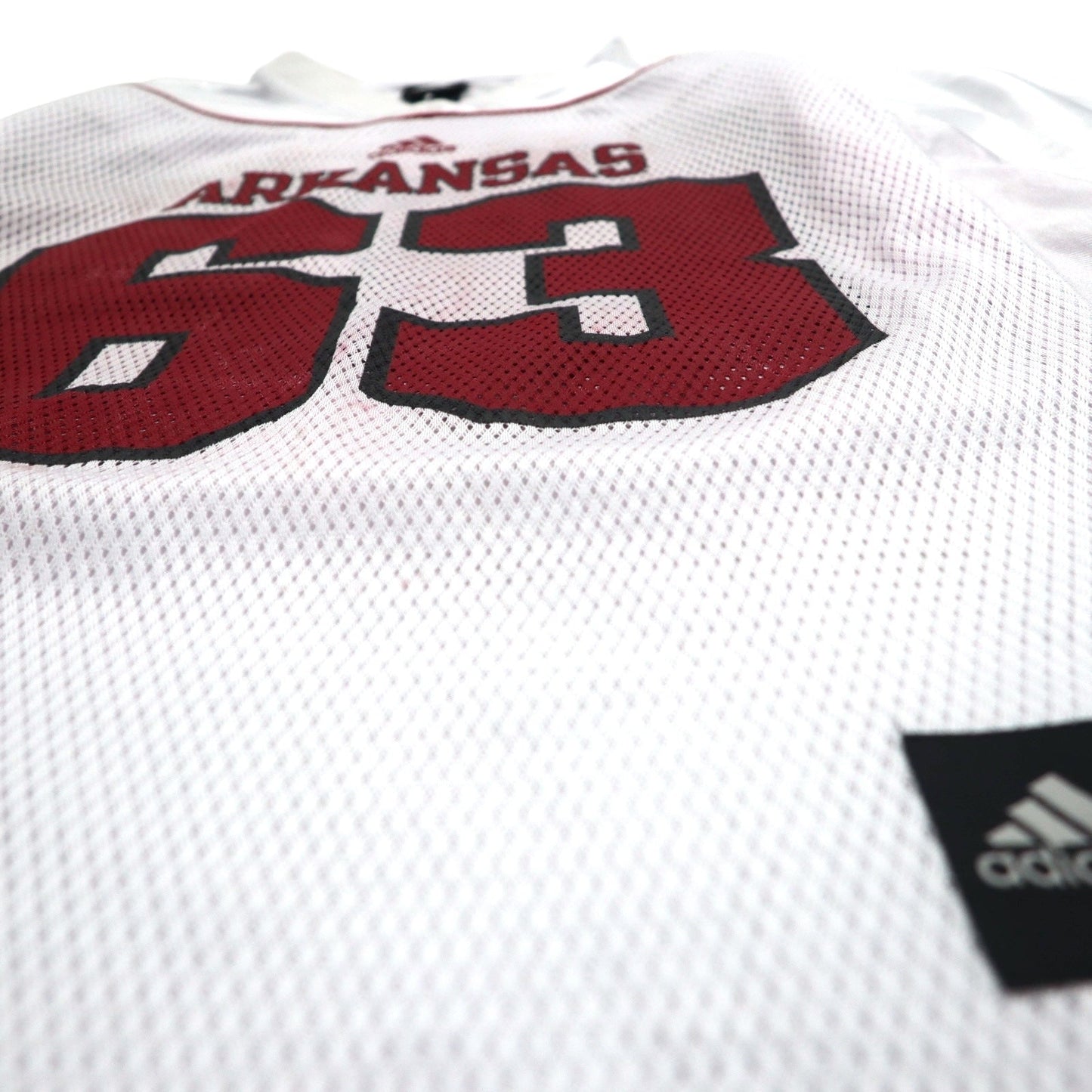 adidas NFL ARKANSAS Game Shirt, Size L, White, Mesh, Polyester, Numbering