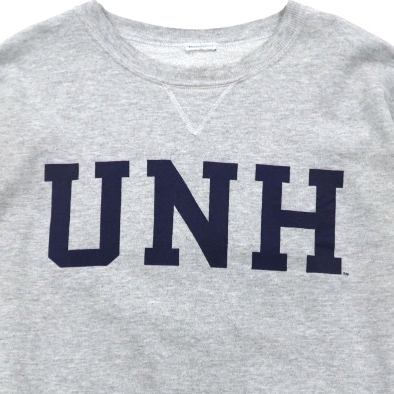 Champion College Print Sweatshirt, Large, Gray, Cotton, UNH
