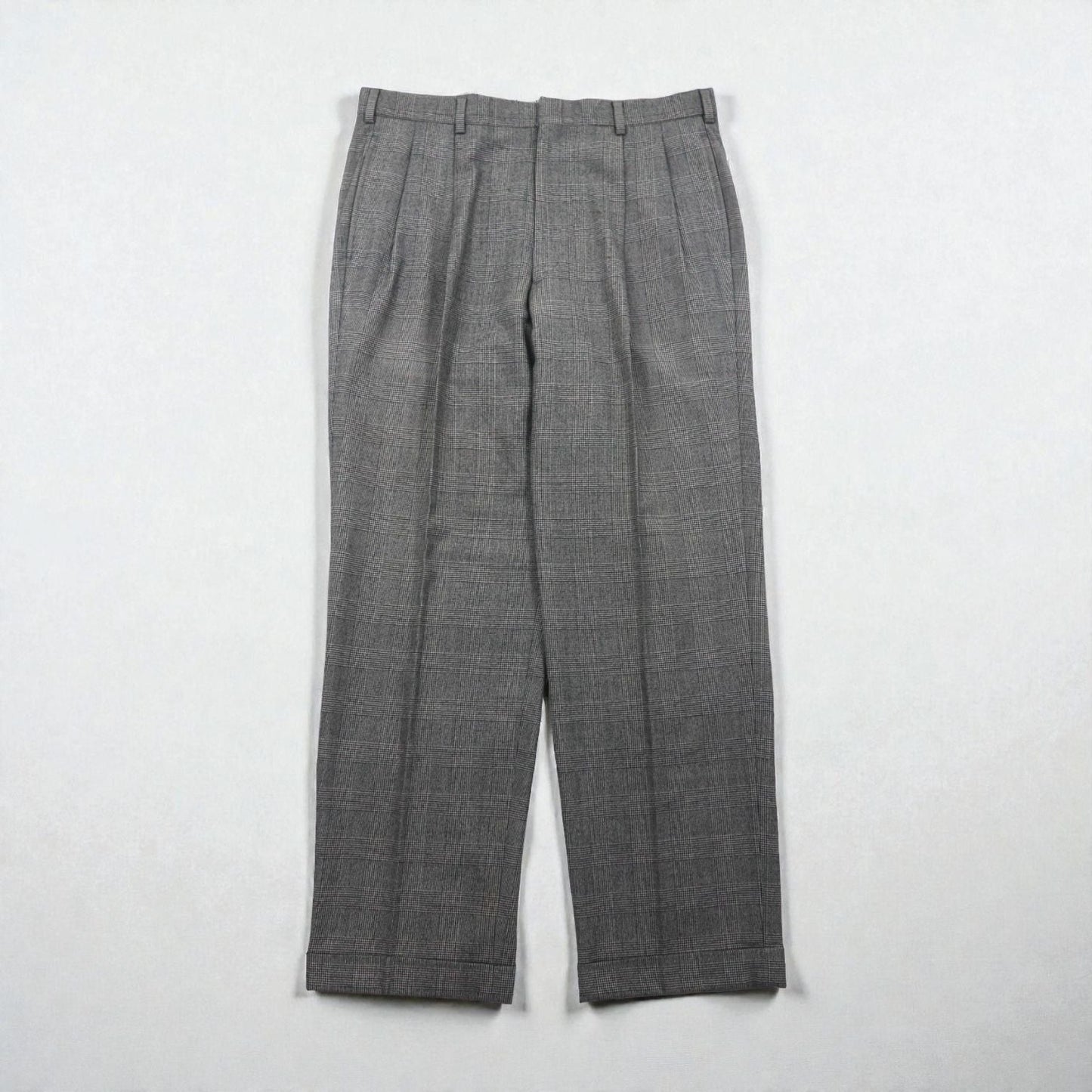 Brooks Brothers 2B セットアップ スーツ L グレンチェック ウール 2タック ワイド センタープレス