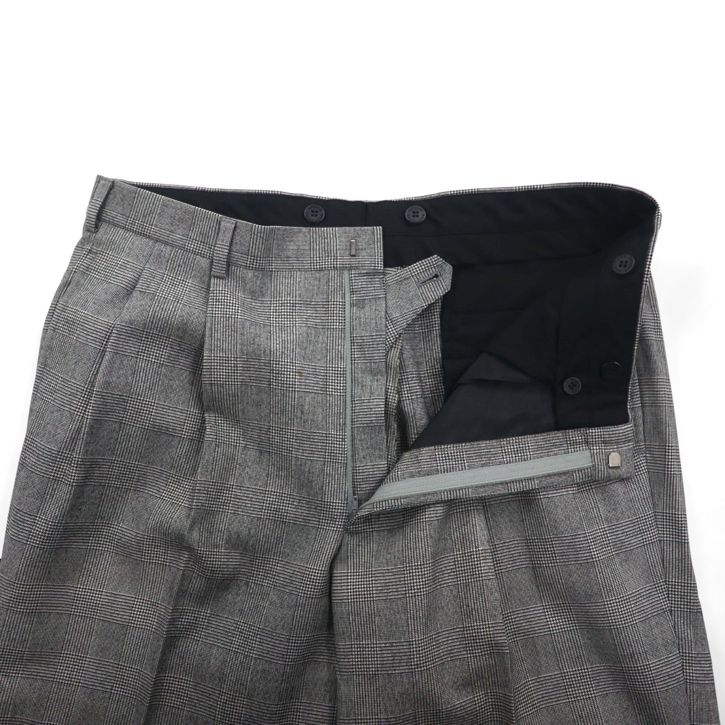 Brooks Brothers 2B セットアップ スーツ L グレンチェック ウール 2タック ワイド センタープレス