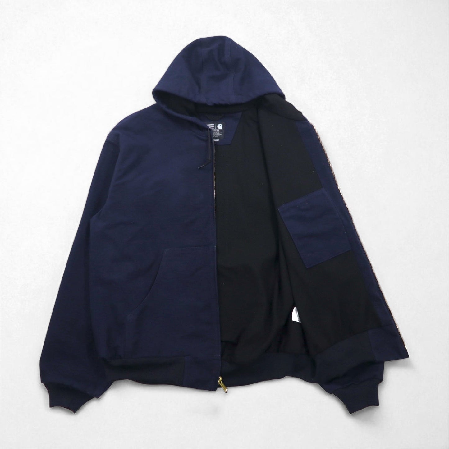 Carhartt USA-Made Loose Fit Duck Active Jacket, Full-Zip Hoodie, 2XL, Navy, UFCW J131