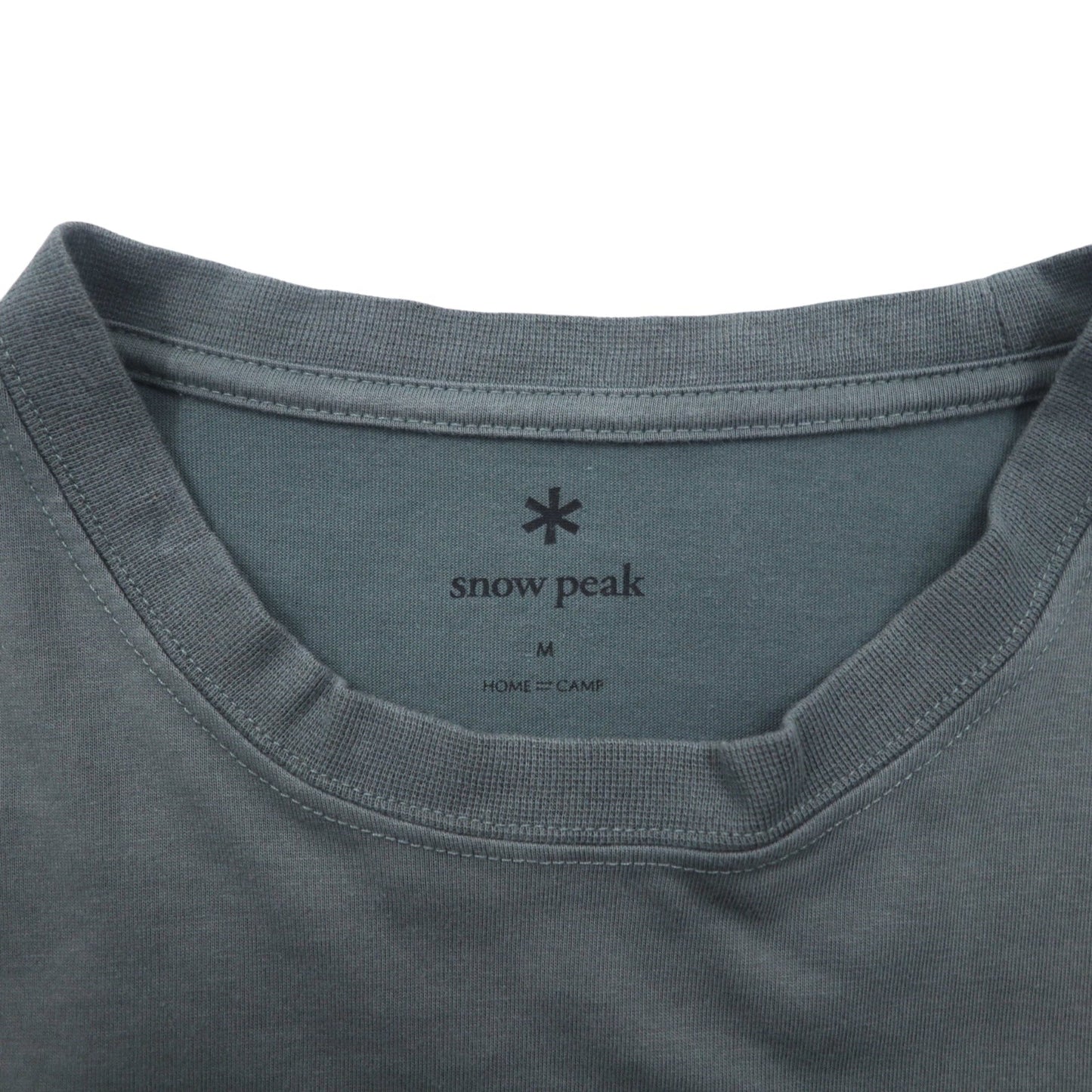 Snow Peak Typography T-Shirt, Medium, Gray, Cotton, SP Typography T-Shirt, TS-24AU101