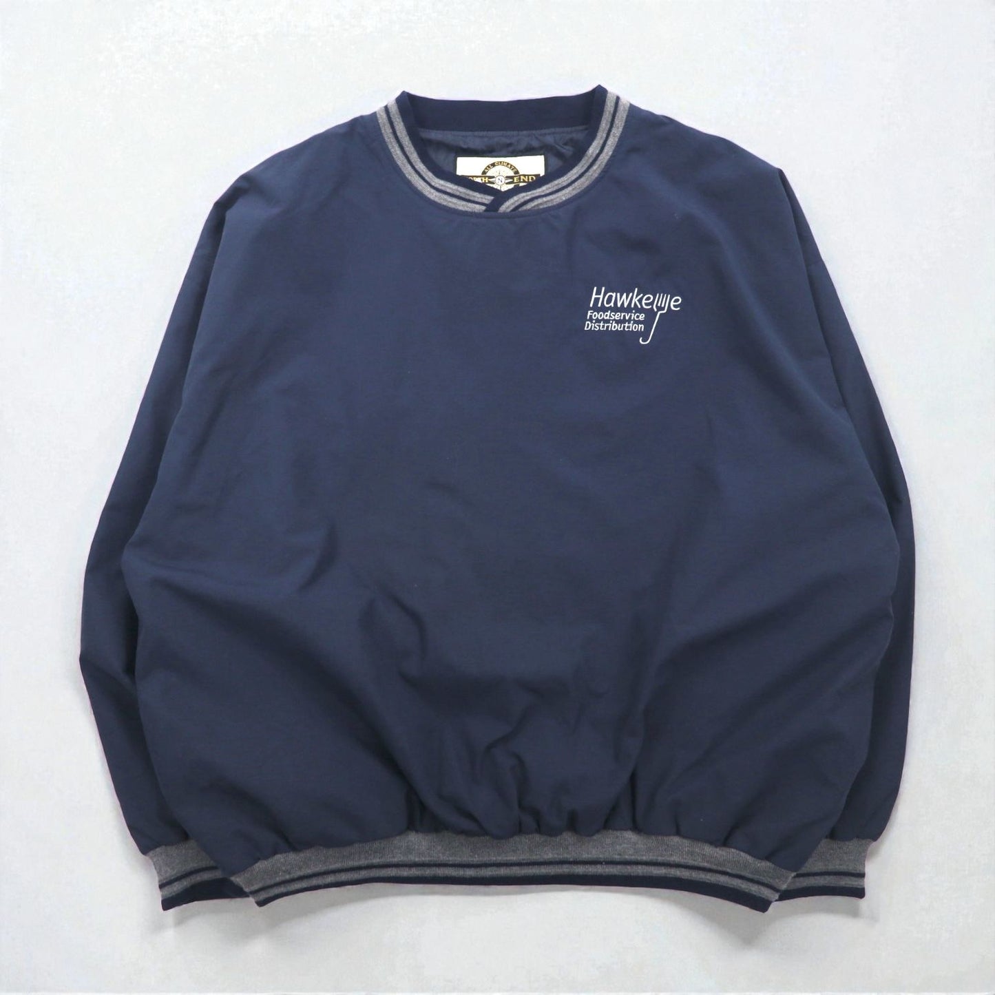 NORTH END ピステ リブライン プルオーバー ナイロンジャケット ジャージ XL ネイビー 防水 Teflon US企業 ワンポイント刺繡 未使用品