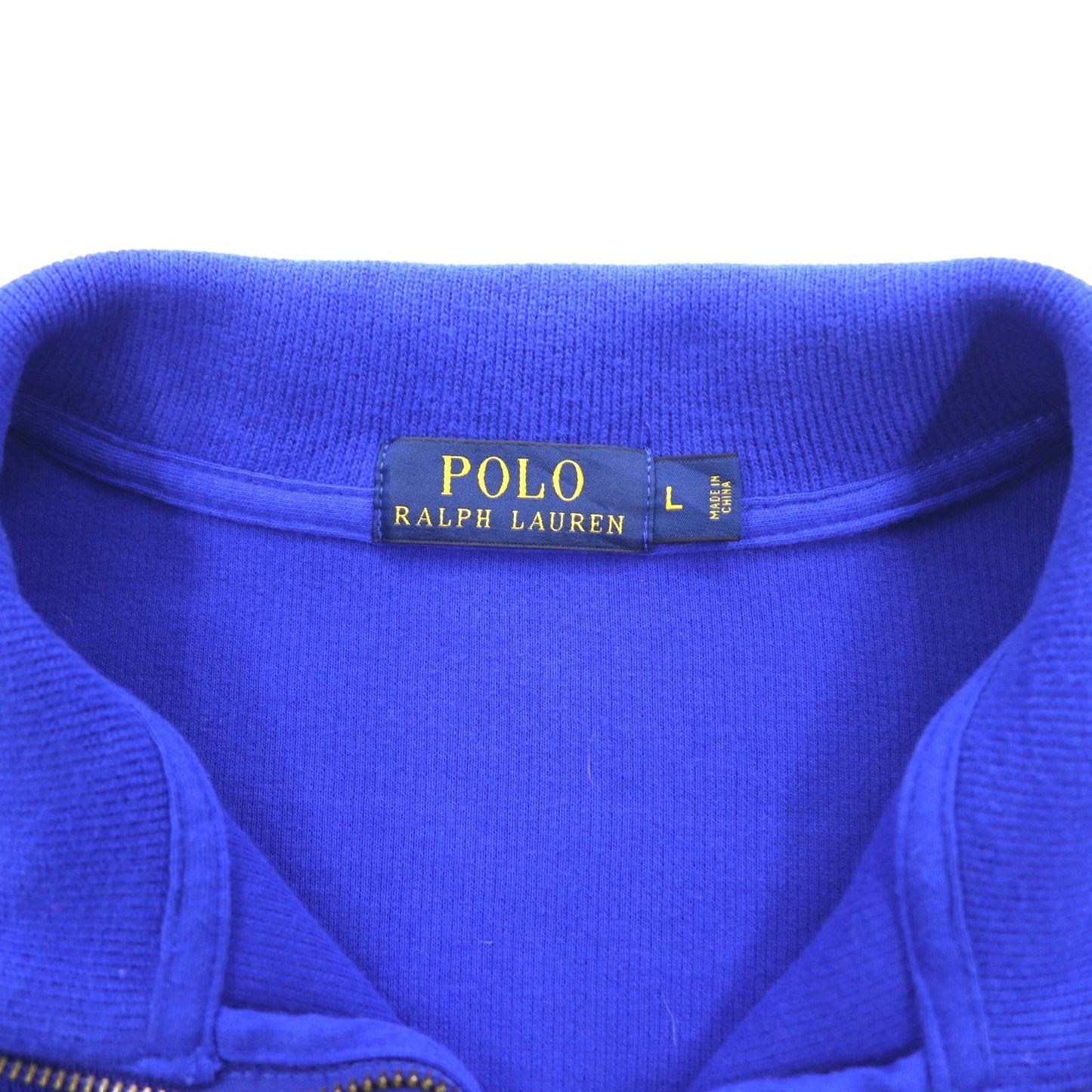 POLO RALPH LAUREN Half-Zip Sweatshirt, Large, Blue Cotton, Small Pony Embroidery