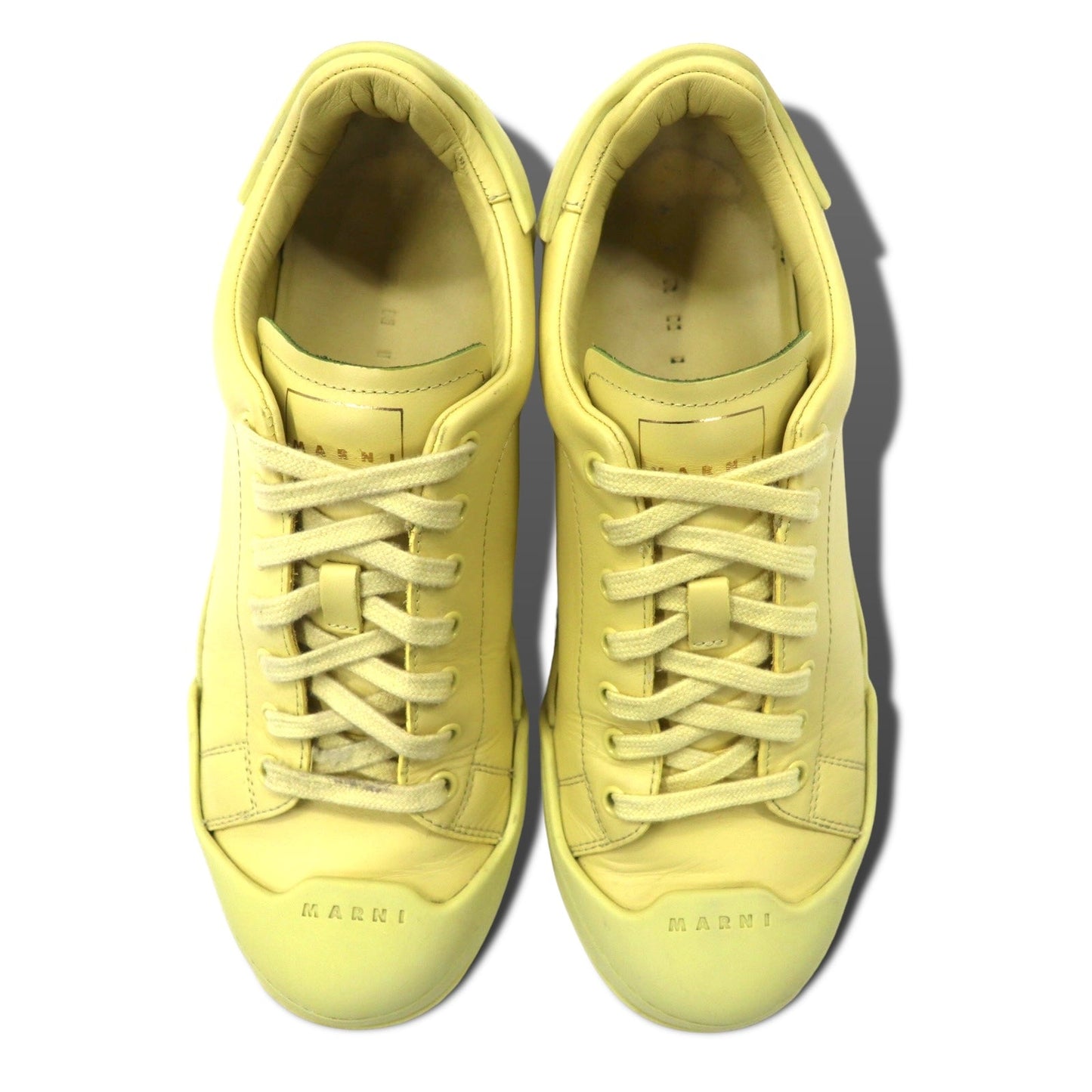 MARNI DADA BUMPER Sneakers, Size 27cm, Yellow Leather, Made in Italy