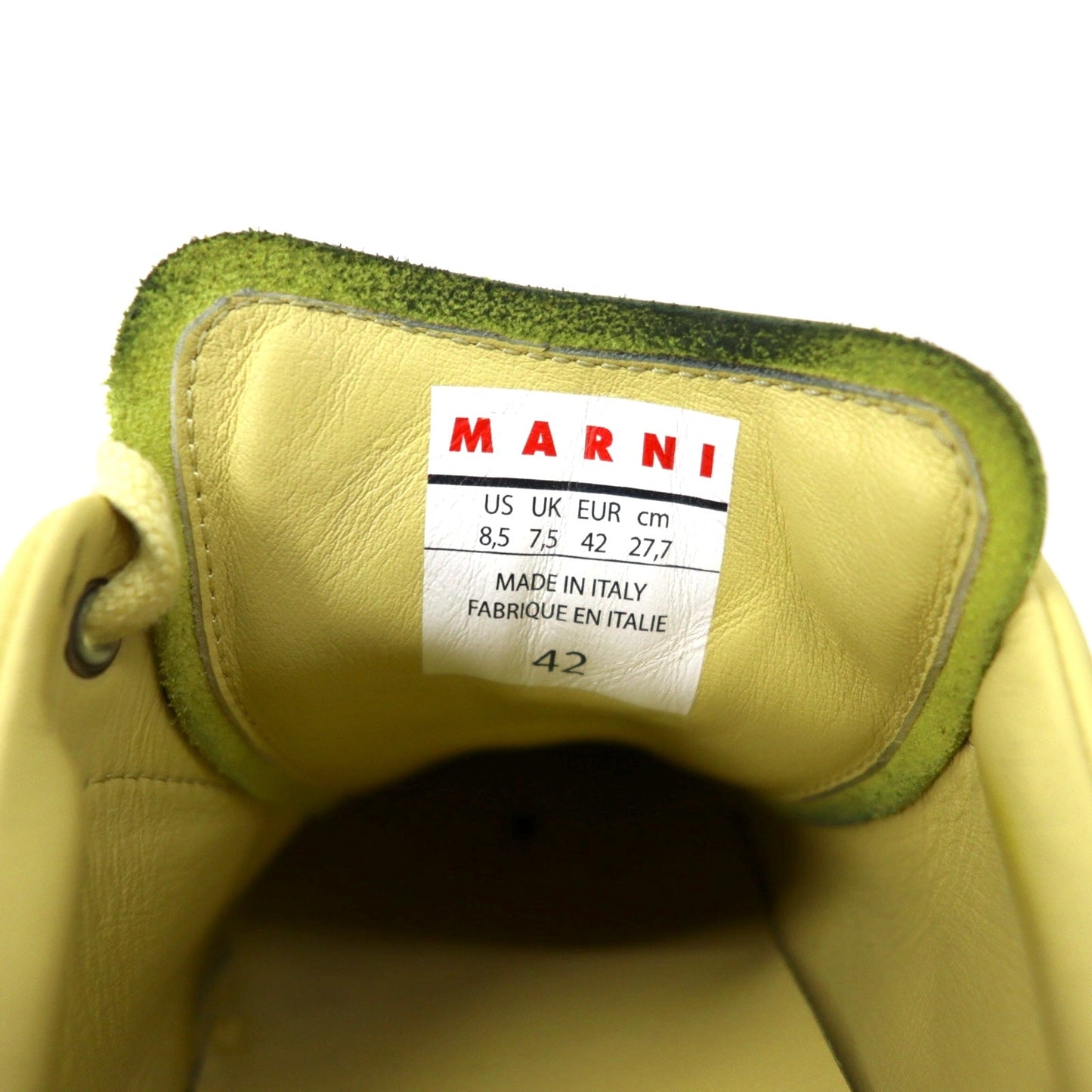 MARNI DADA BUMPER Sneakers, Size 27cm, Yellow Leather, Made in Italy