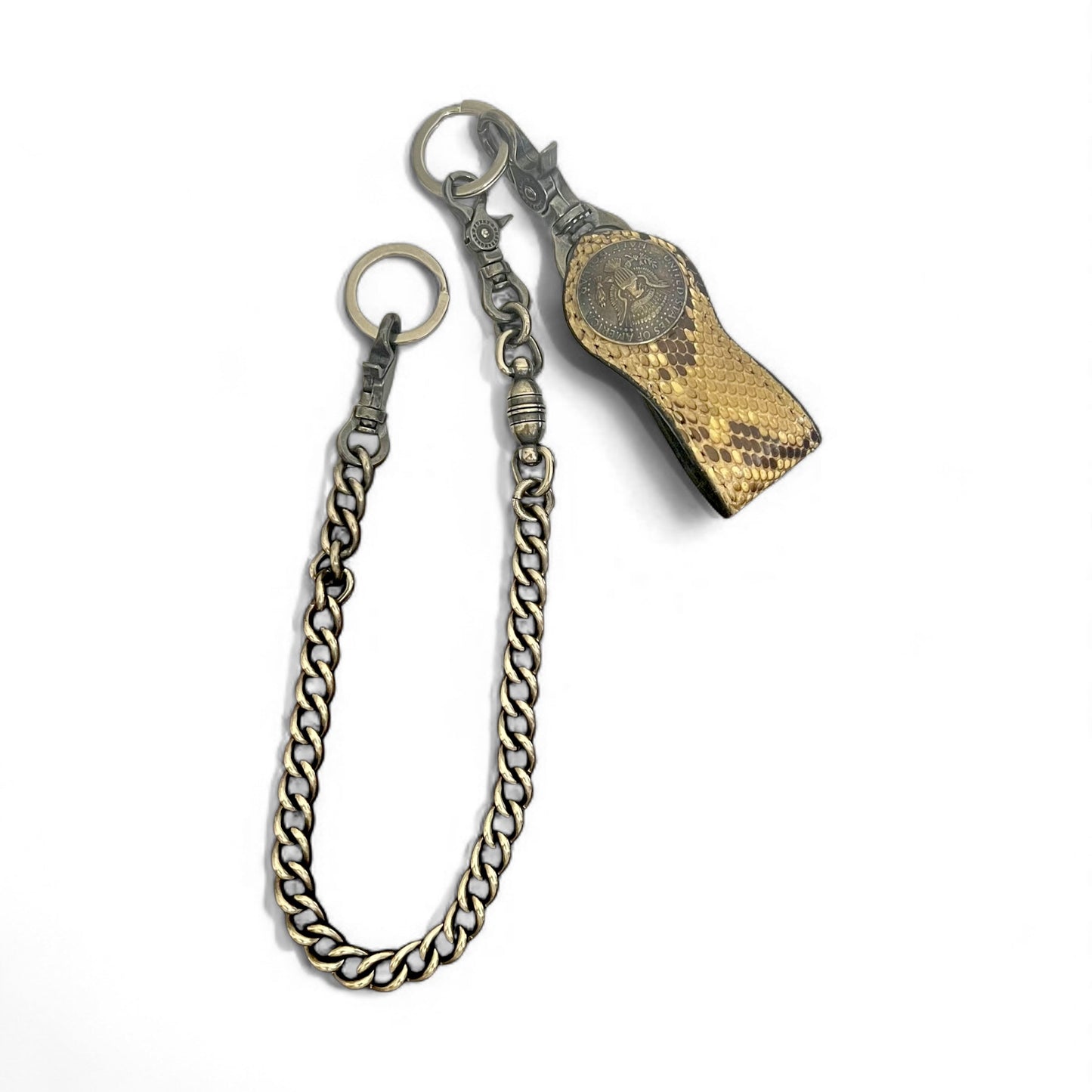 FUNNY Python Leather Wallet Chain Key Ring Keychain Concho