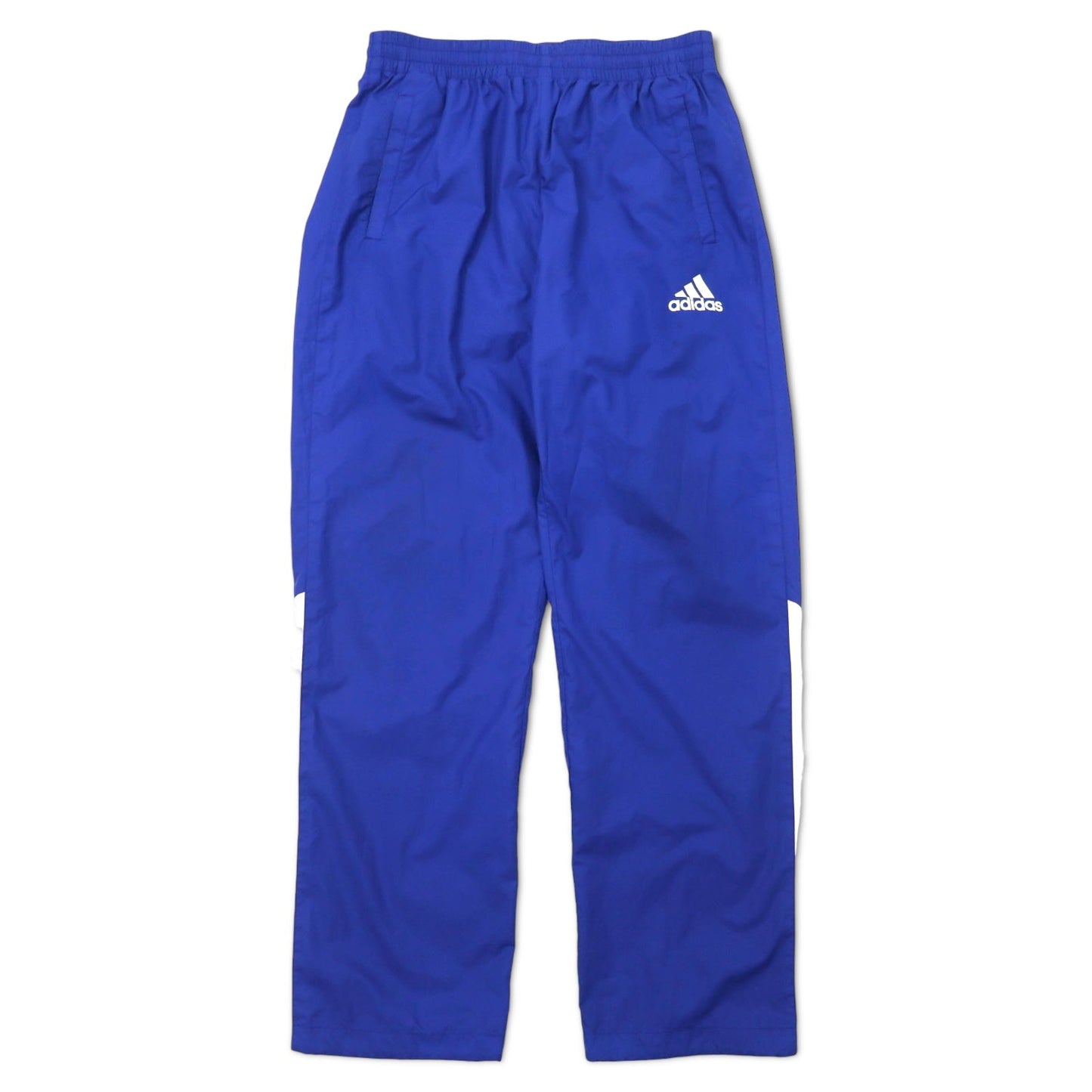 adidas 00年代 トラックパンツ ジャージ M ブルー ポリエステル 3ストライプス