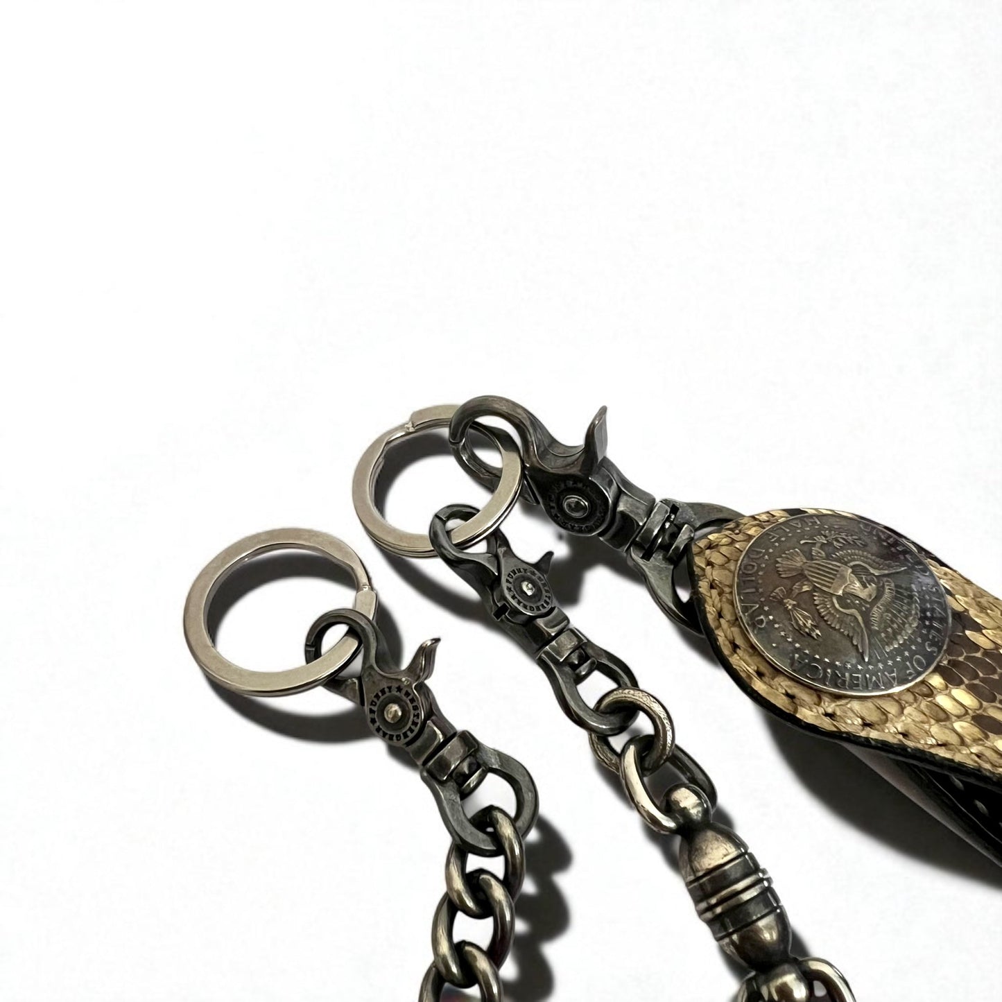 FUNNY Python Leather Wallet Chain Key Ring Keychain Concho