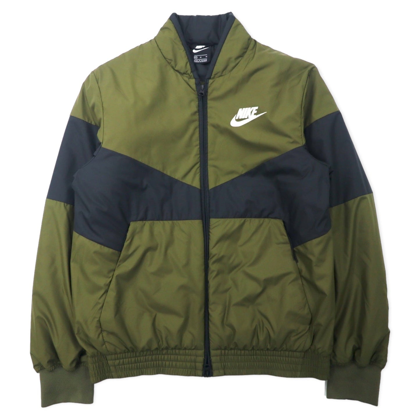 NIKE シンセティック フィル ボンバージャケット 中綿 M カーキ ポリエステル スウォッシュロゴ NSW SYNTHETIC FILL FZ CD9235-395