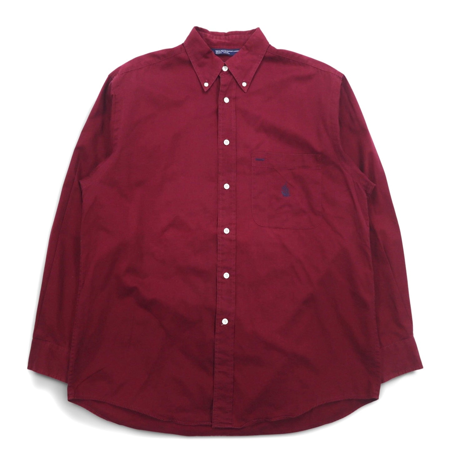 Nautica 90s Button-Down Shirt, XL, Bordeaux Cotton, Made in Jamaica