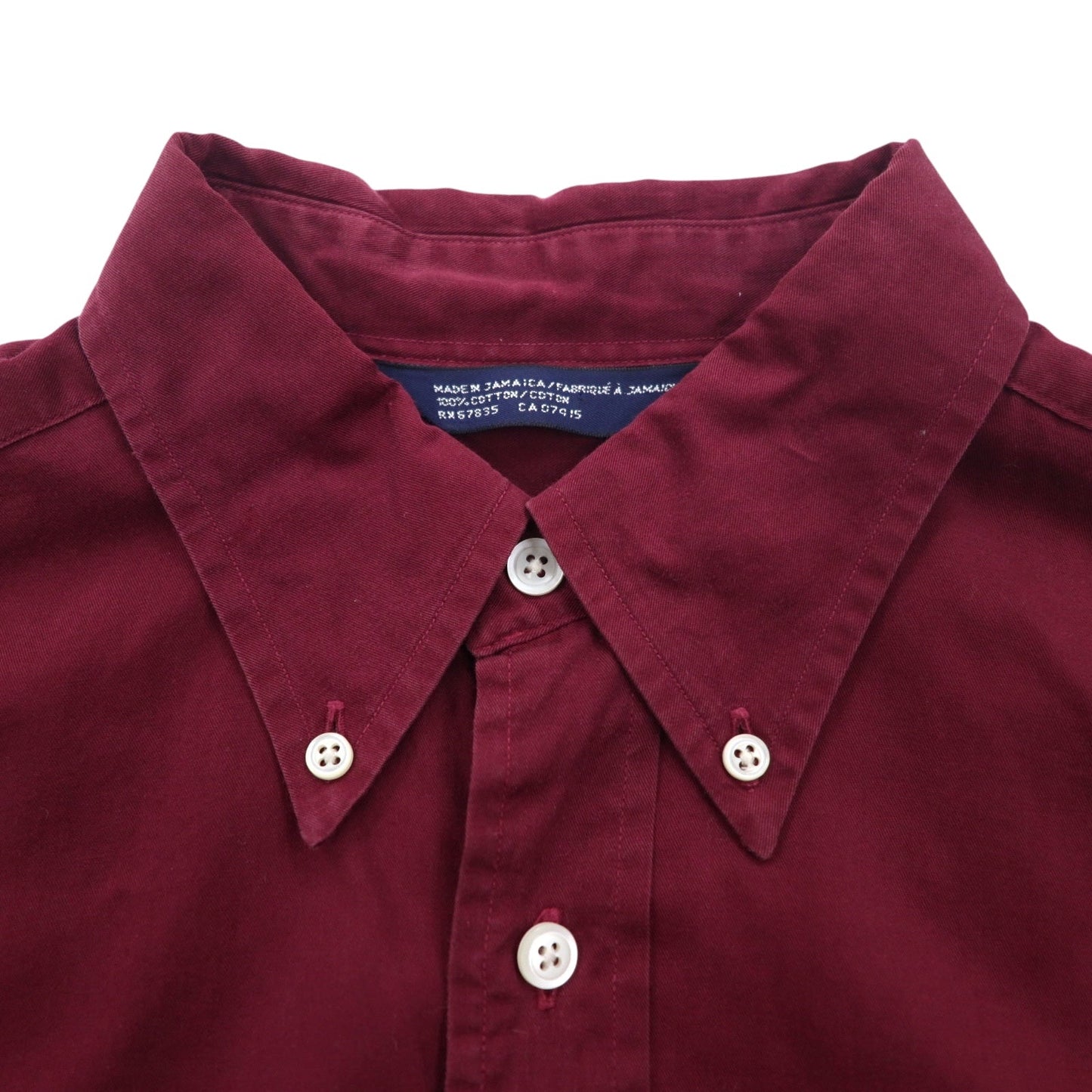Nautica 90s Button-Down Shirt, XL, Bordeaux Cotton, Made in Jamaica