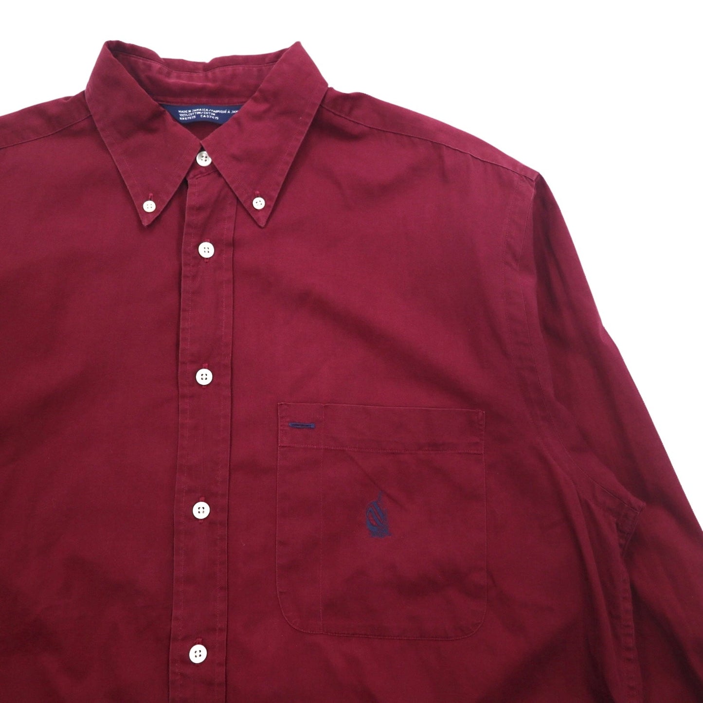 Nautica 90s Button-Down Shirt, XL, Bordeaux Cotton, Made in Jamaica