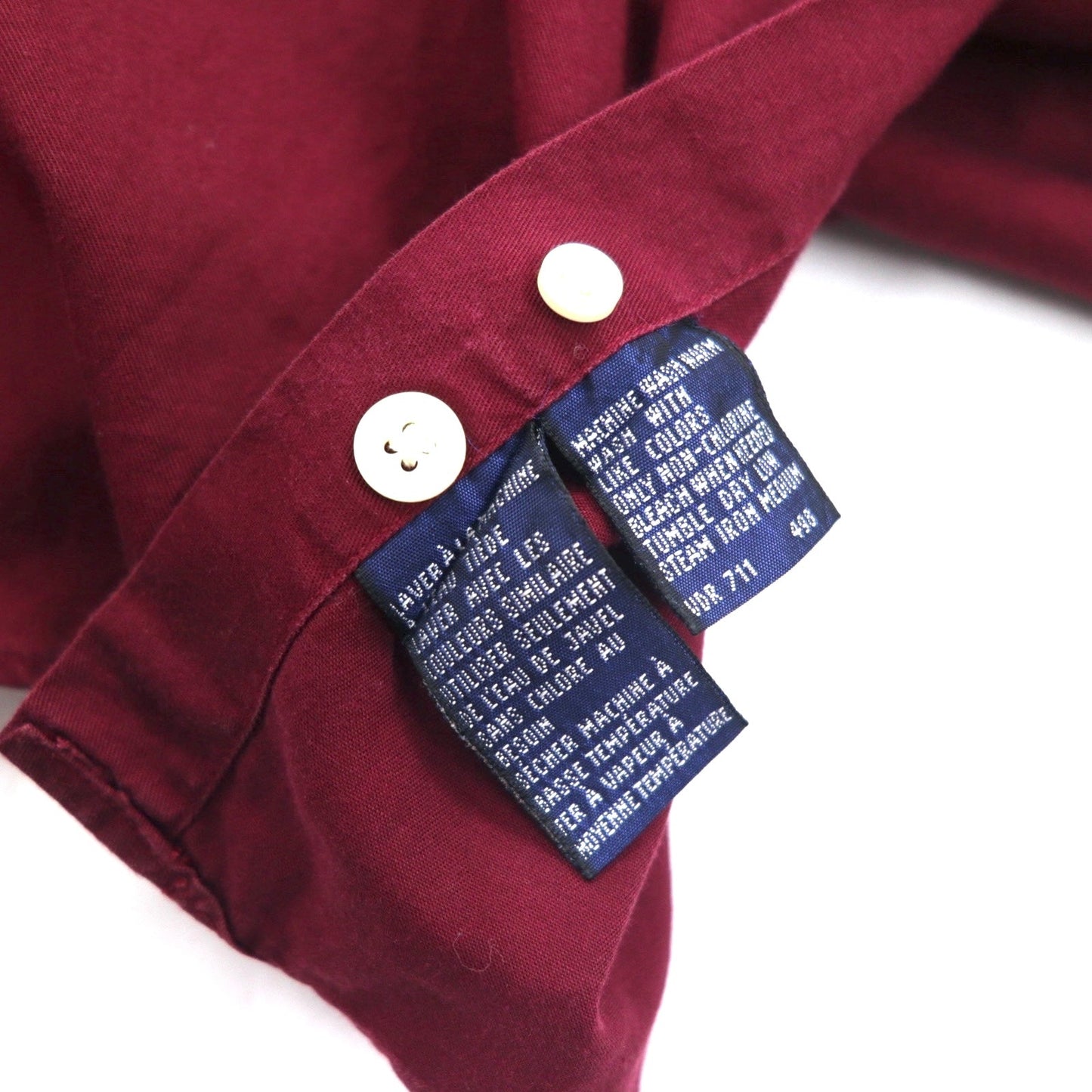 Nautica 90s Button-Down Shirt, XL, Bordeaux Cotton, Made in Jamaica