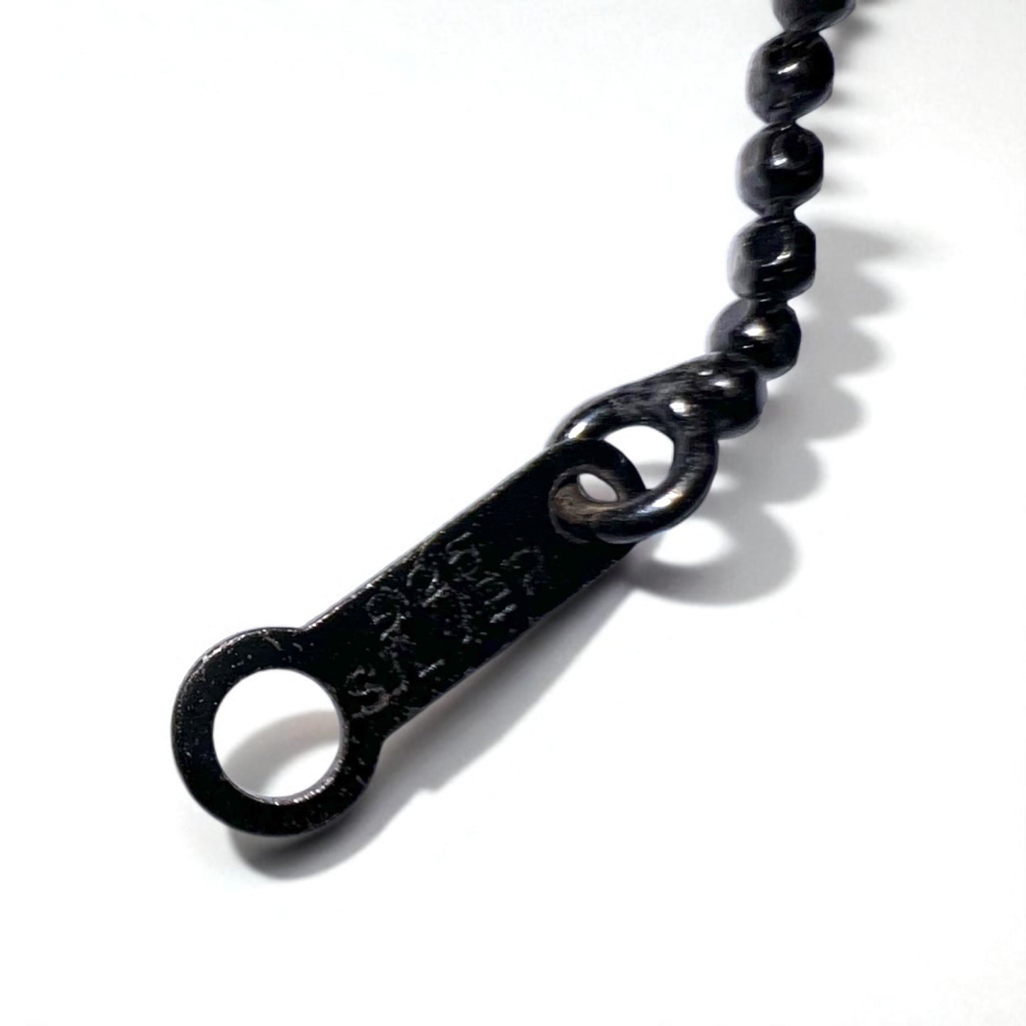 Justin Davis Natural Skull Necklace in Black Spinel and White Topaz with Silver 925 Ball Chain