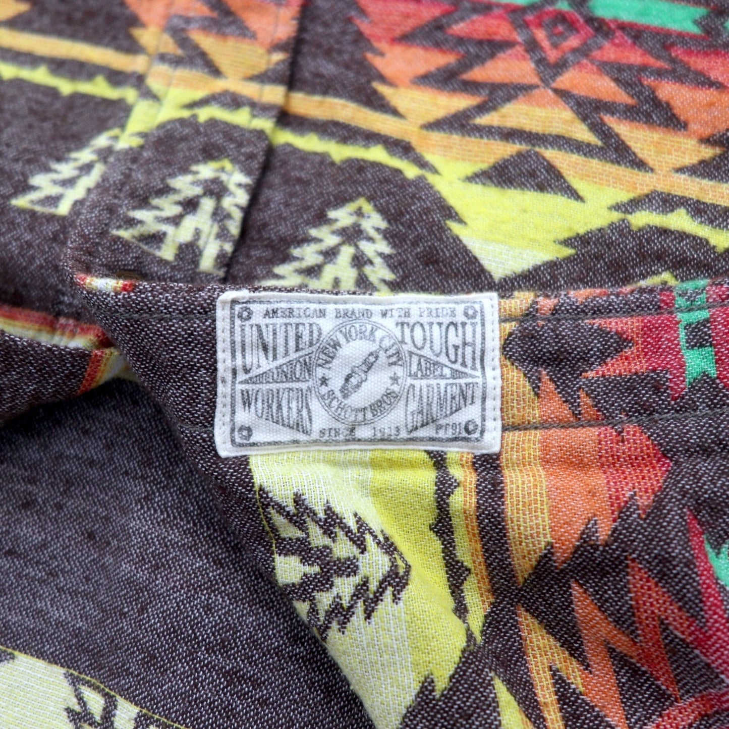SCHOTT BROS. ネイティブ柄 フランネル シャツ L マルチカラー コットン 胸ポケット 3105047