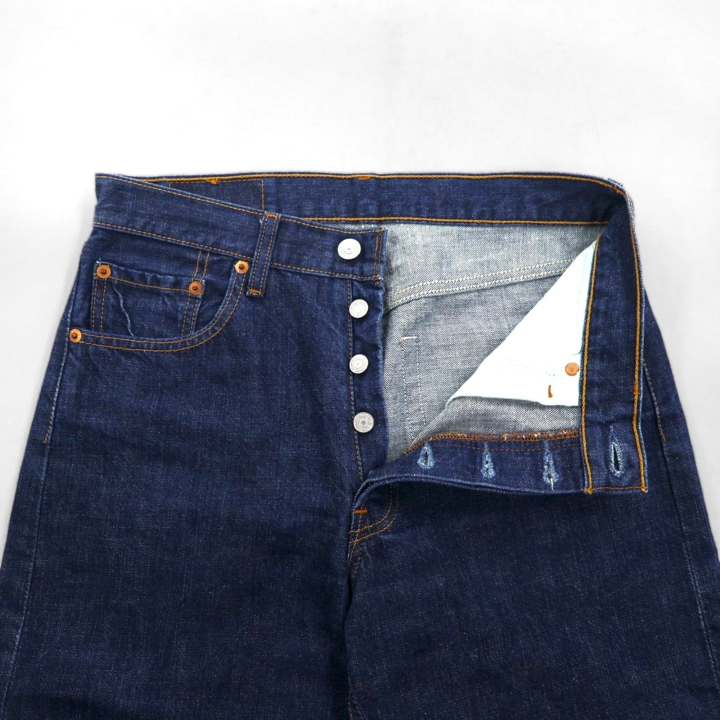Levi's 501 Straight Denim Jeans, Size M, Indigo and Blue, Button Fly, 2000s