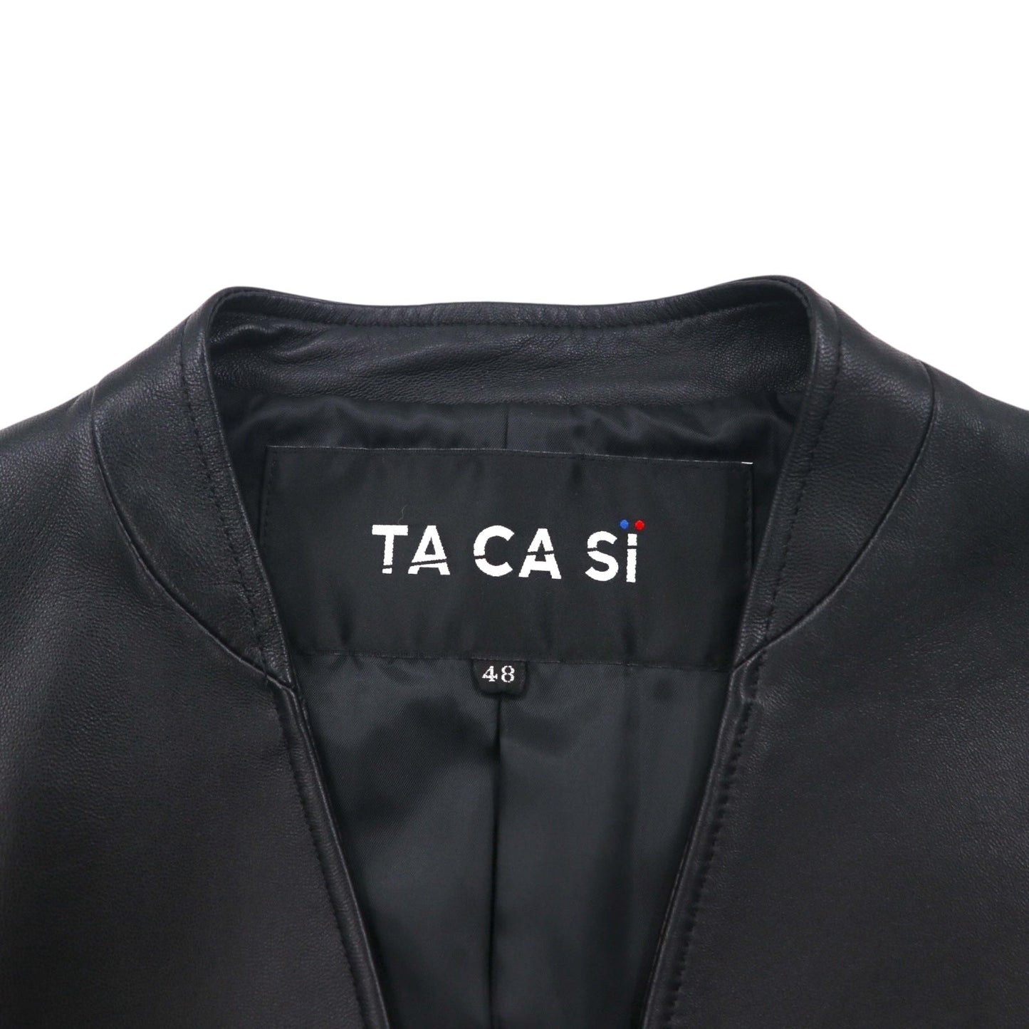 TA CA SI International Gallery BEAMS ラムレザー ダブルブレスト ジャケット M ノーカラー 羊革 23-16-0719-262
