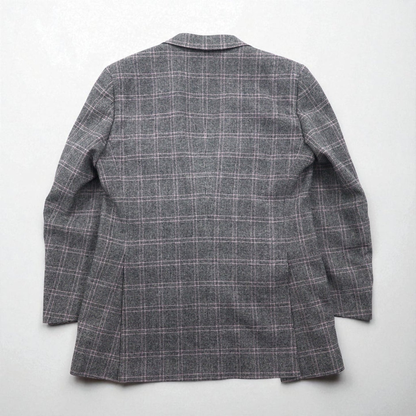 BURBERRY カシミヤ混 2B ツイードジャケット M グレー チェック ウール 羊毛 日本製