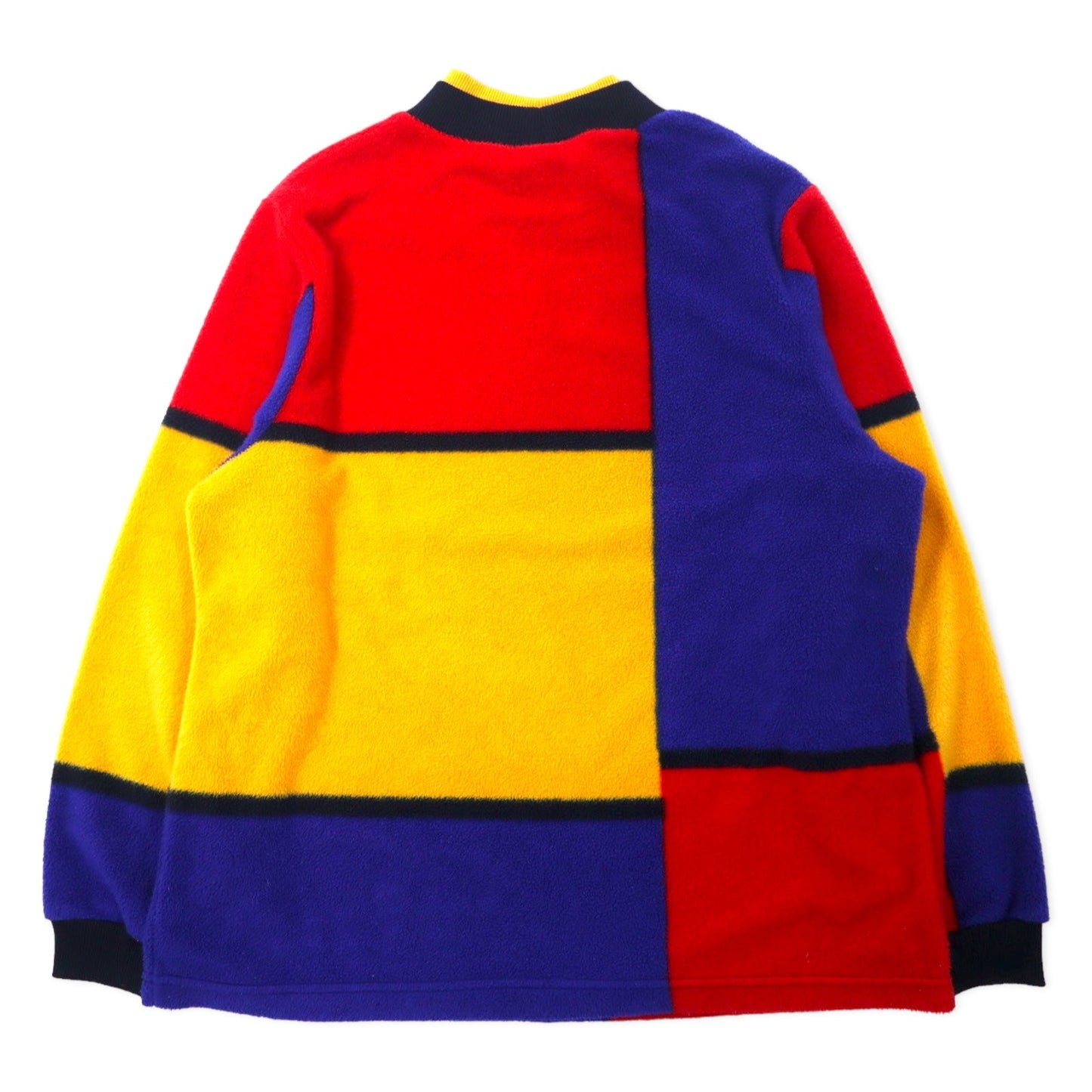 alia SPORT 90s Oversized Color Block Fleece Pullover, Size M, Multicolored Polyester, Crazy Pattern