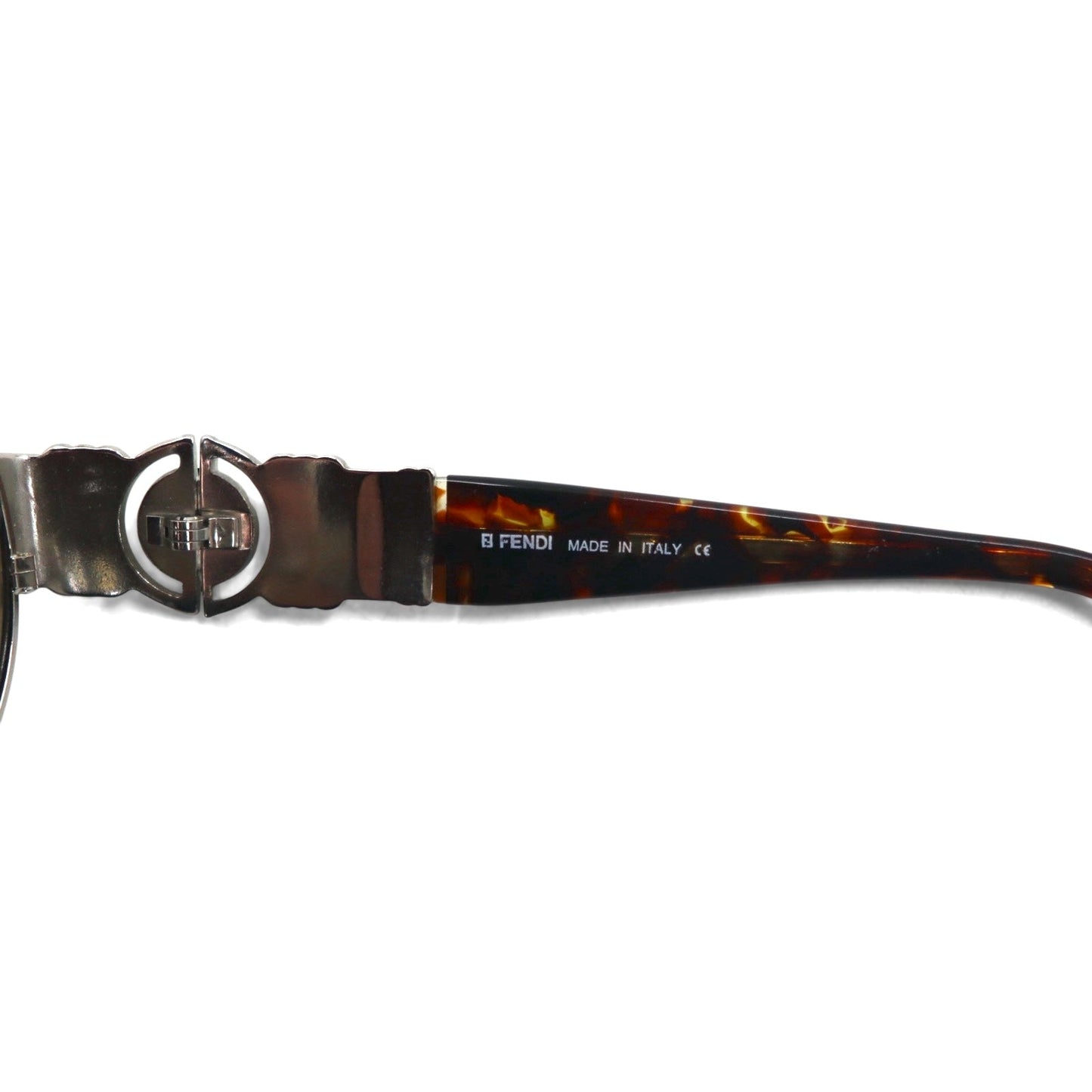 FENDI Vintage Boston Sunglasses, Metal Frame, Tortoiseshell, SL7033, Made in Italy