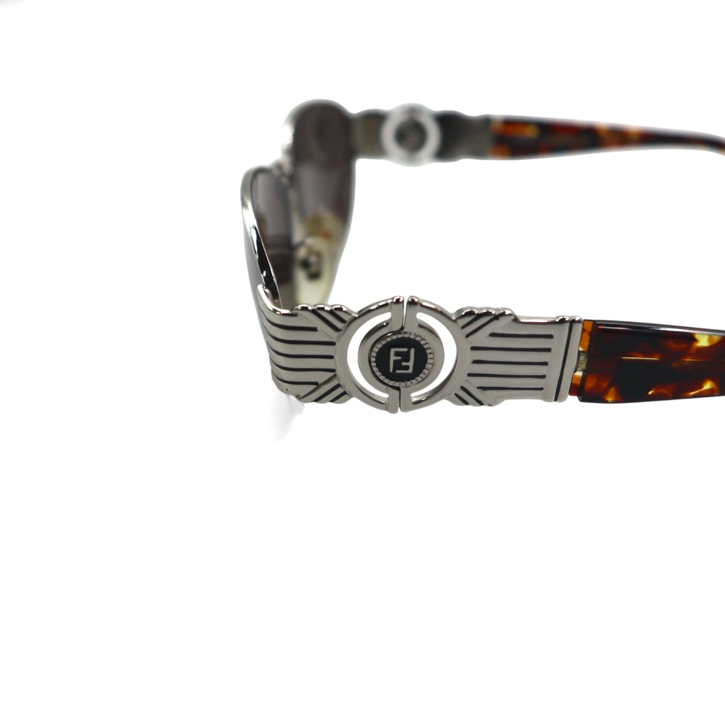 FENDI Vintage Boston Sunglasses, Metal Frame, Tortoiseshell, SL7033, Made in Italy