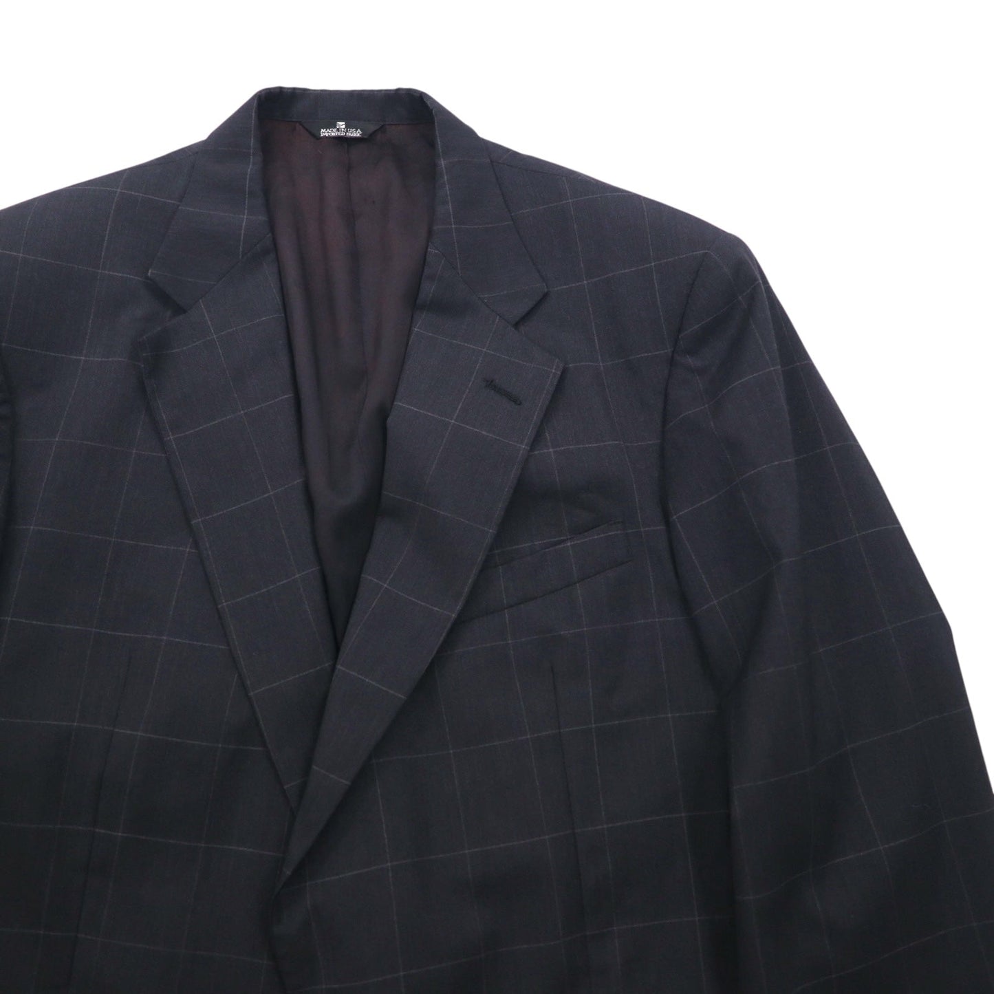 Ralph Lauren 80年代 USA製 UNION MADE 2B テーラードジャケット ブレザー XL チェック POLO UNIVERSITY CLUB 羊毛 Rich's Executive Shop ACTWUタグ
