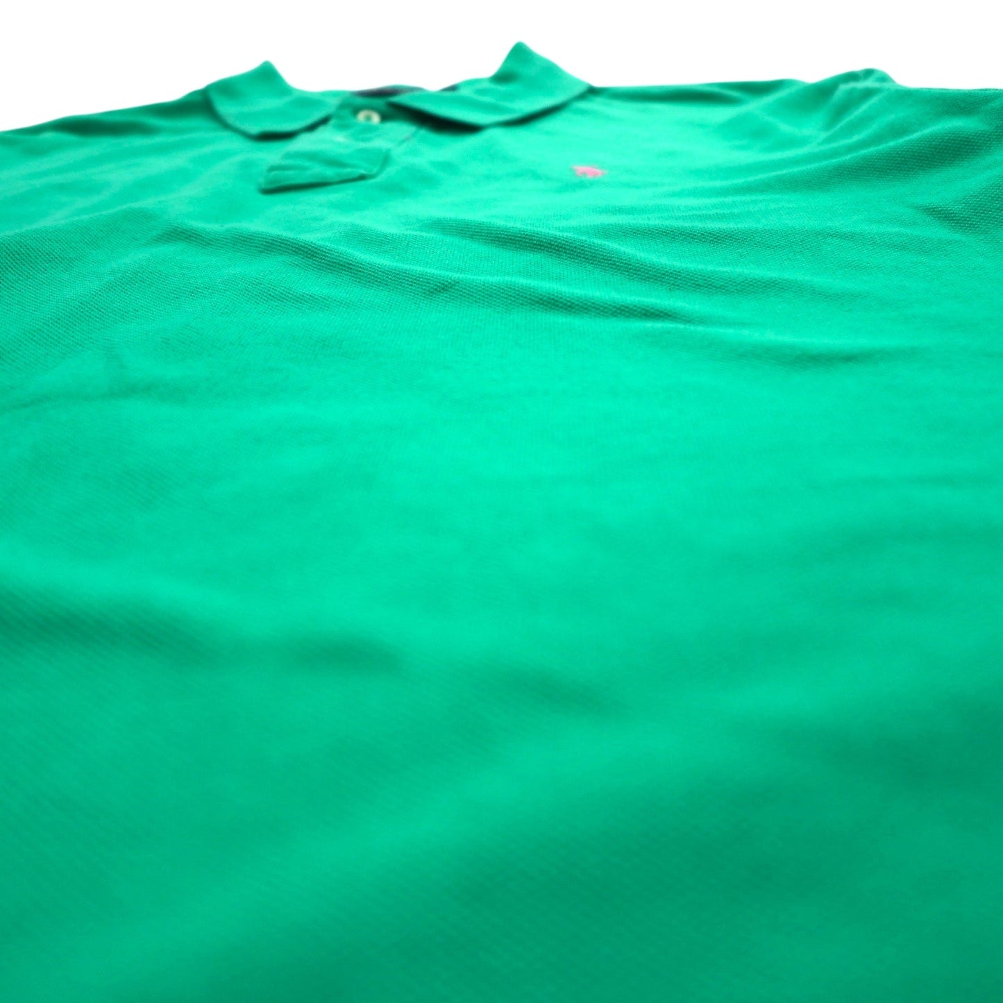 POLO RALPH LAUREN polo shirt, size L, green cotton, pique with small pony embroidery