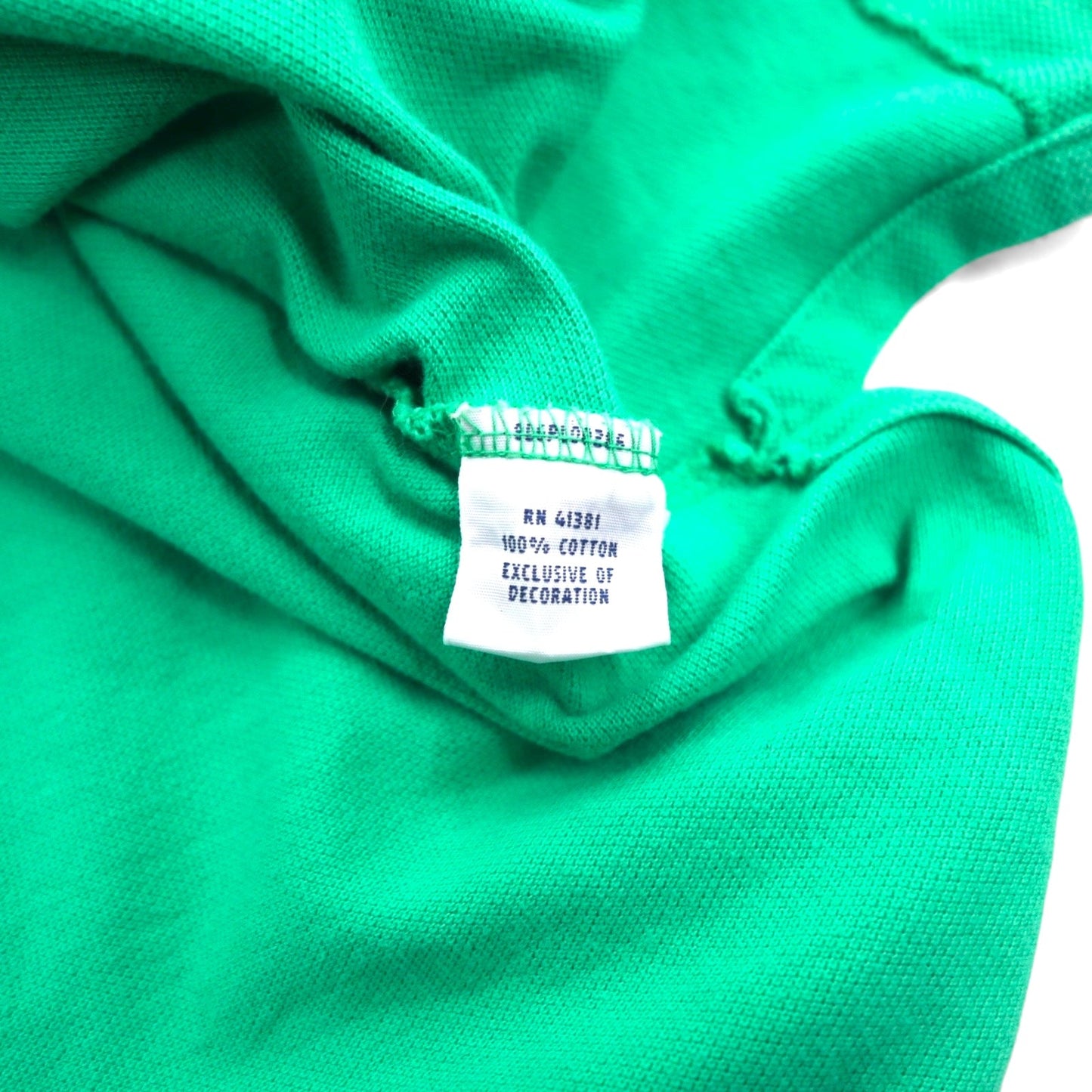POLO RALPH LAUREN polo shirt, size L, green cotton, pique with small pony embroidery