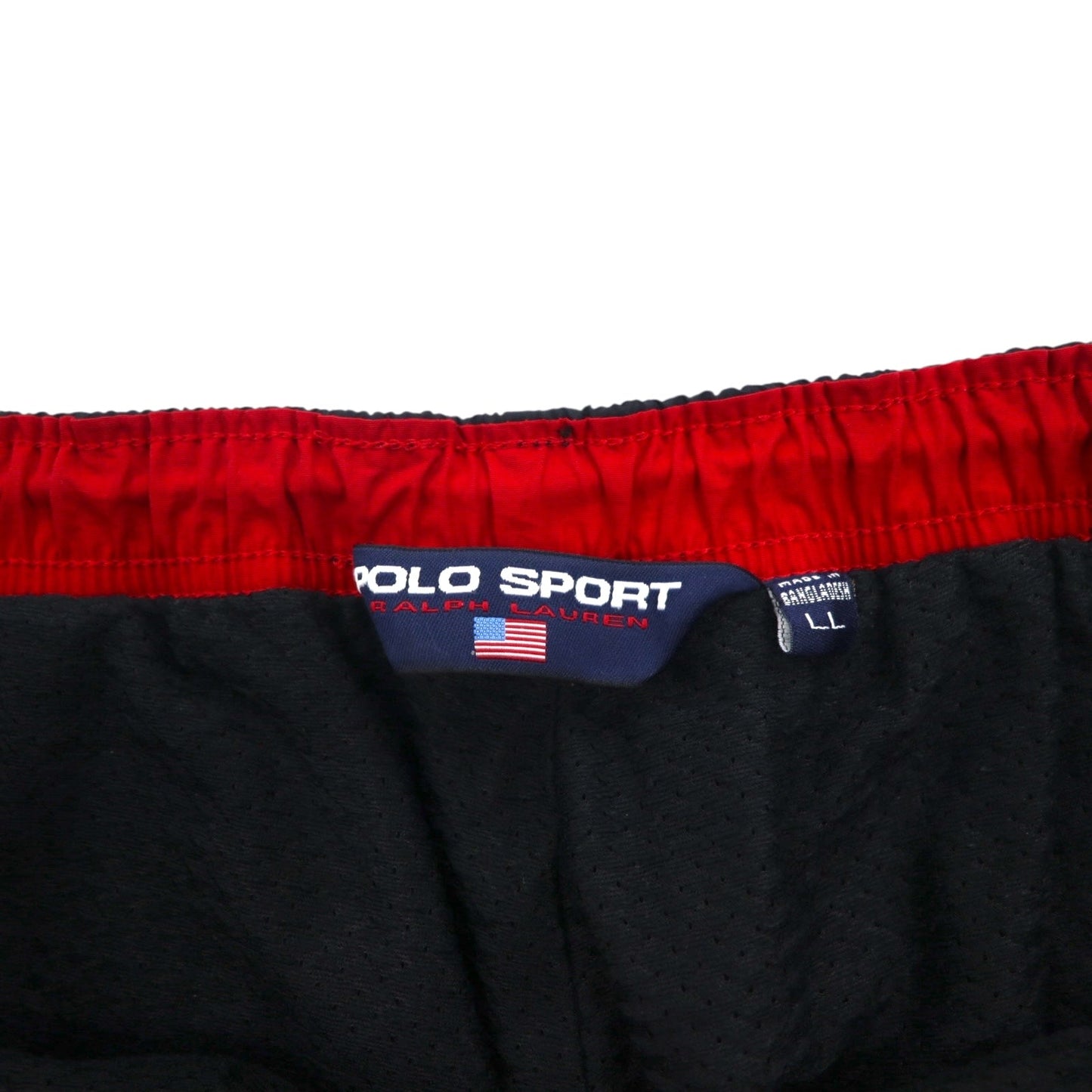 POLO SPORT ( RALPH LAUREN ) 90年代 ワイド ナイロン トラックパンツ ジャージ XL ブラック 裾ジップ スリット