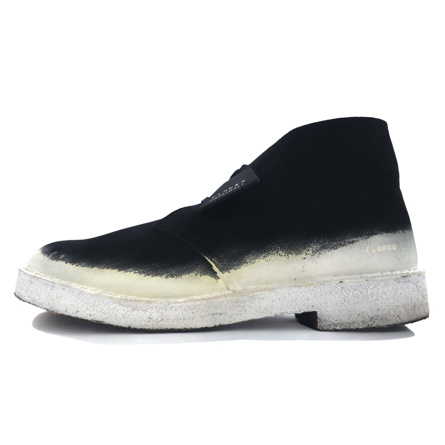Clarks 70th Anniversary 221 Desert Boots, Made in Portugal, Size 26.5cm, Black Suede Leather, Painted, Custom Design, 22SP-I