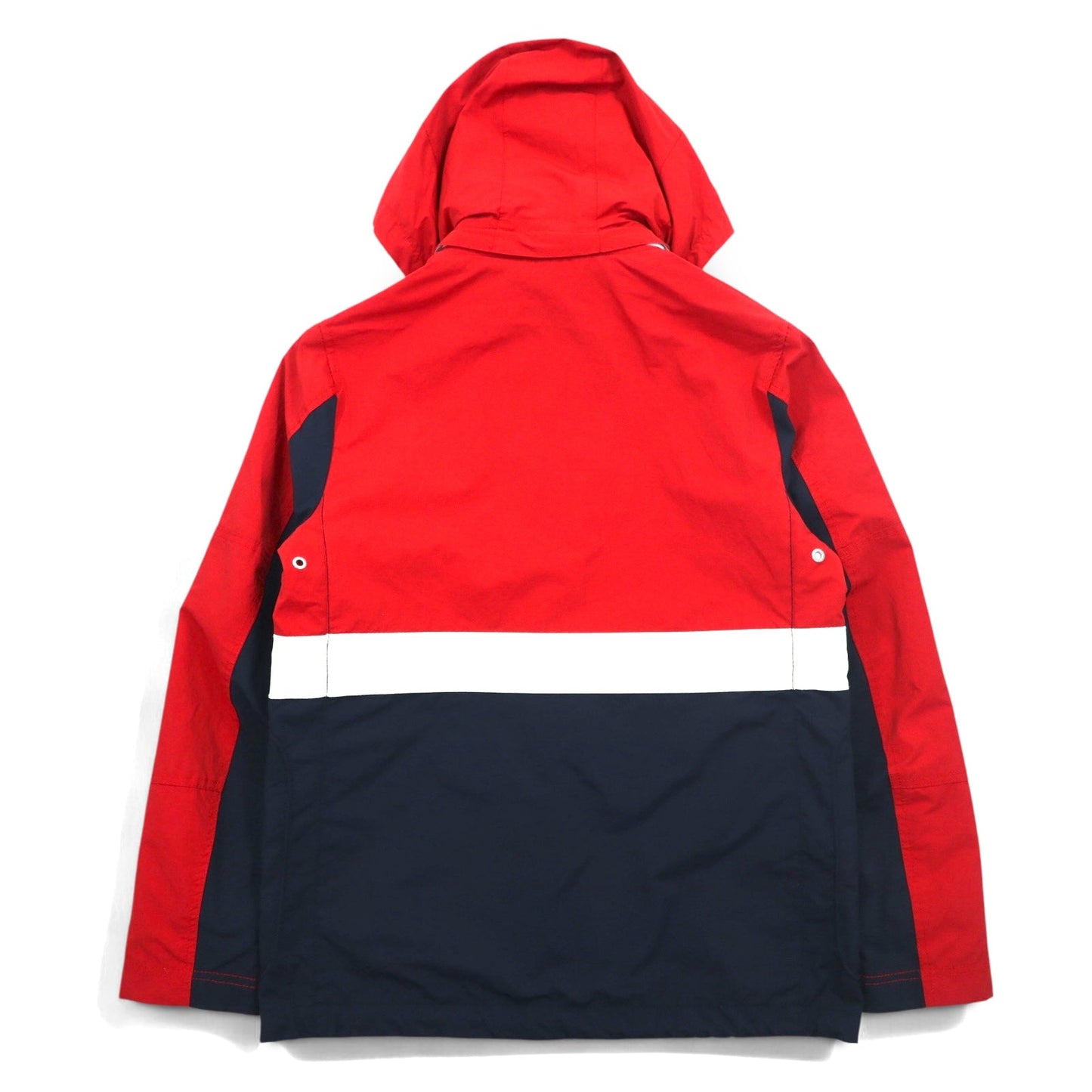 TOMMY HILFIGER Sailing Jacket Mountain Parka, Size M, Red Tricolor, Double Zip, Detachable Hood
