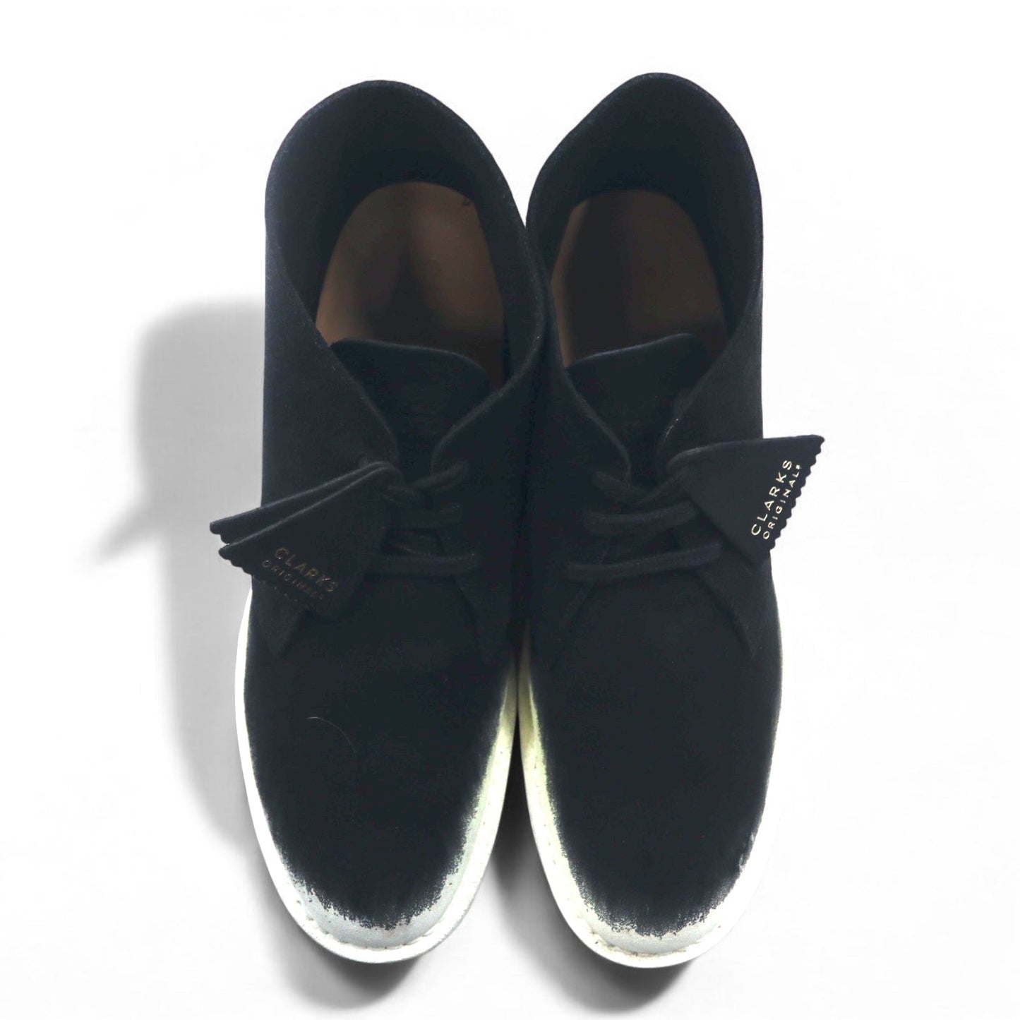 Clarks 70th Anniversary 221 Desert Boots, Made in Portugal, Size 26.5cm, Black Suede Leather, Painted, Custom Design, 22SP-I