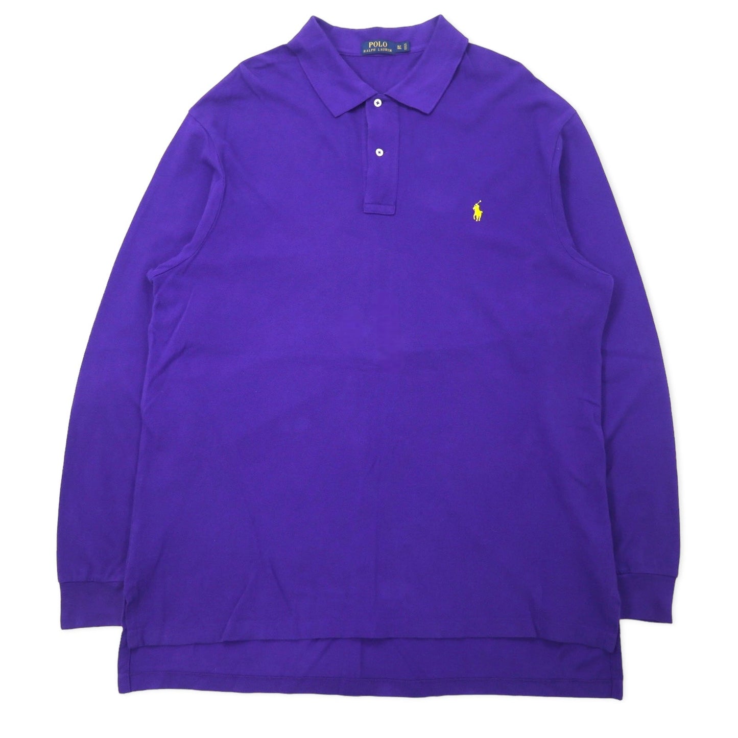 POLO RALPH LAUREN 長袖 ポロシャツ XLT TALL パープル コットン 鹿の子 スモールポニー刺繍 ビッグサイズ