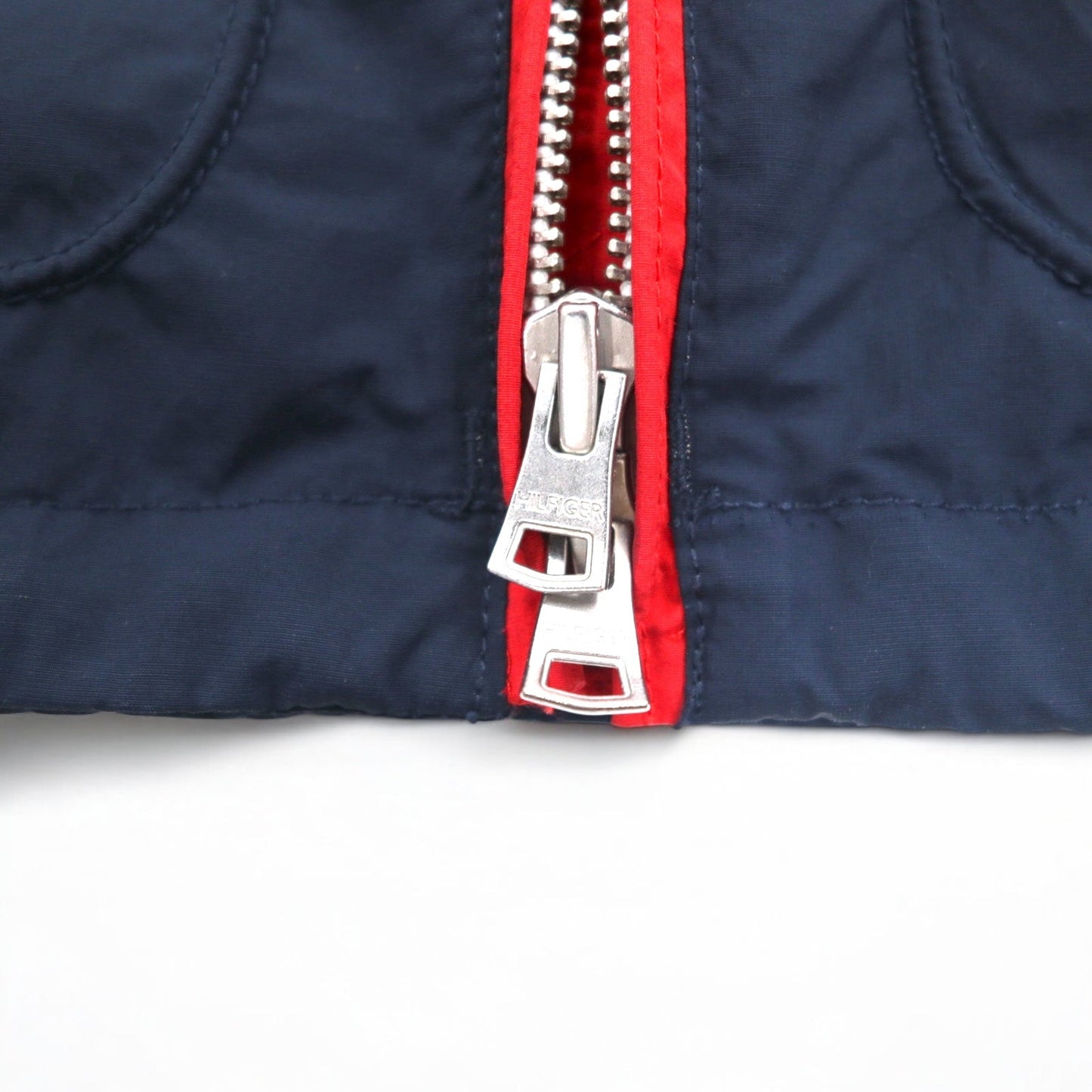 TOMMY HILFIGER Sailing Jacket Mountain Parka, Size M, Red Tricolor, Double Zip, Detachable Hood