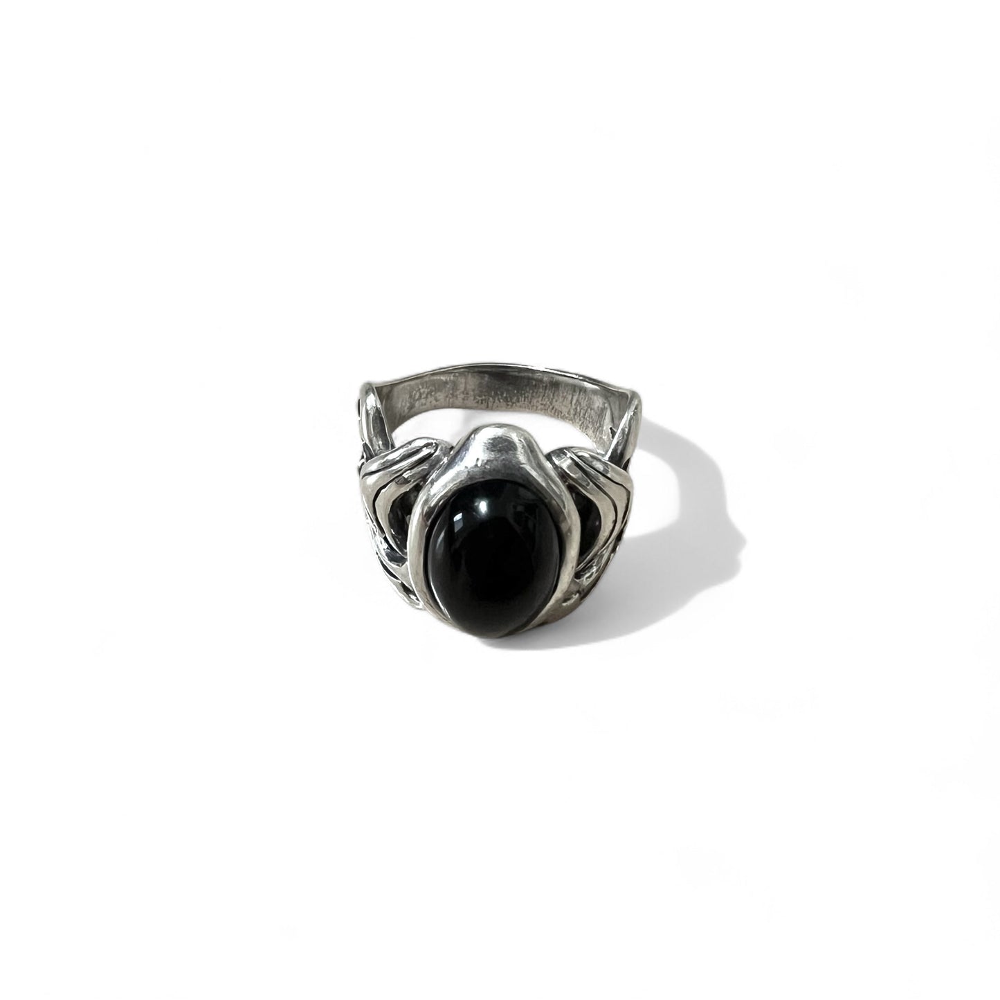 M's COLLECTION Onyx Stone Tribal Ring, Size 20, Silver